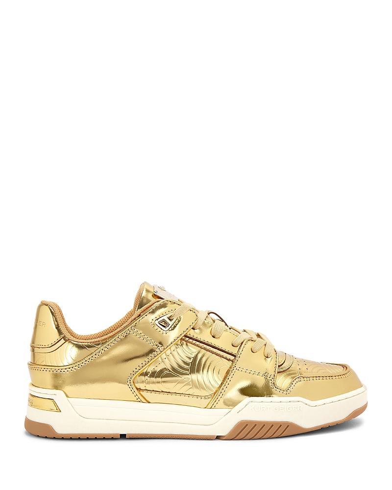 Kurt Geiger London Mens Regan Plaque Metallic Lace Up Sneakers Product Image