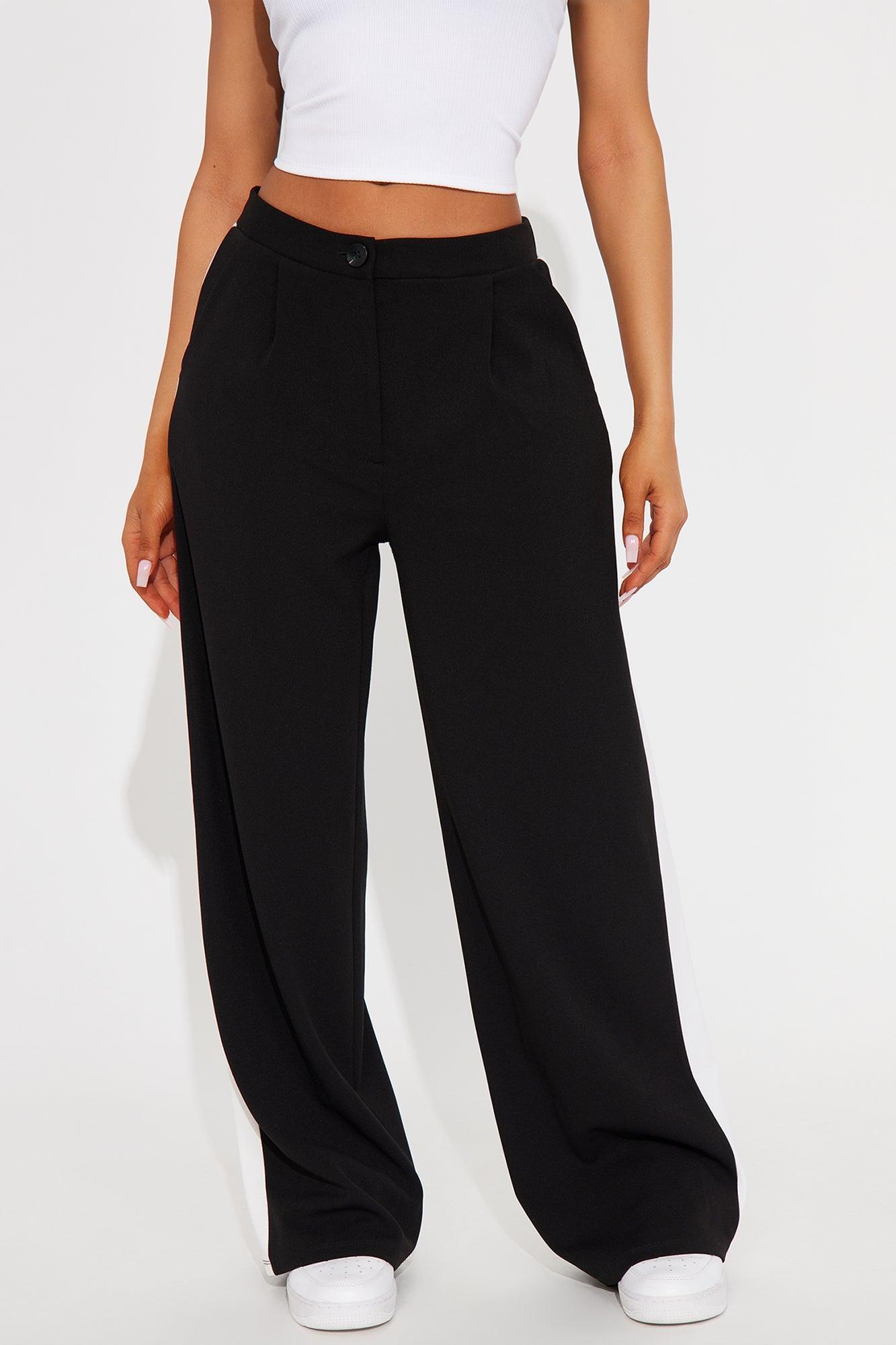 Jaylene Striped Trouser Pant - Black Product Image