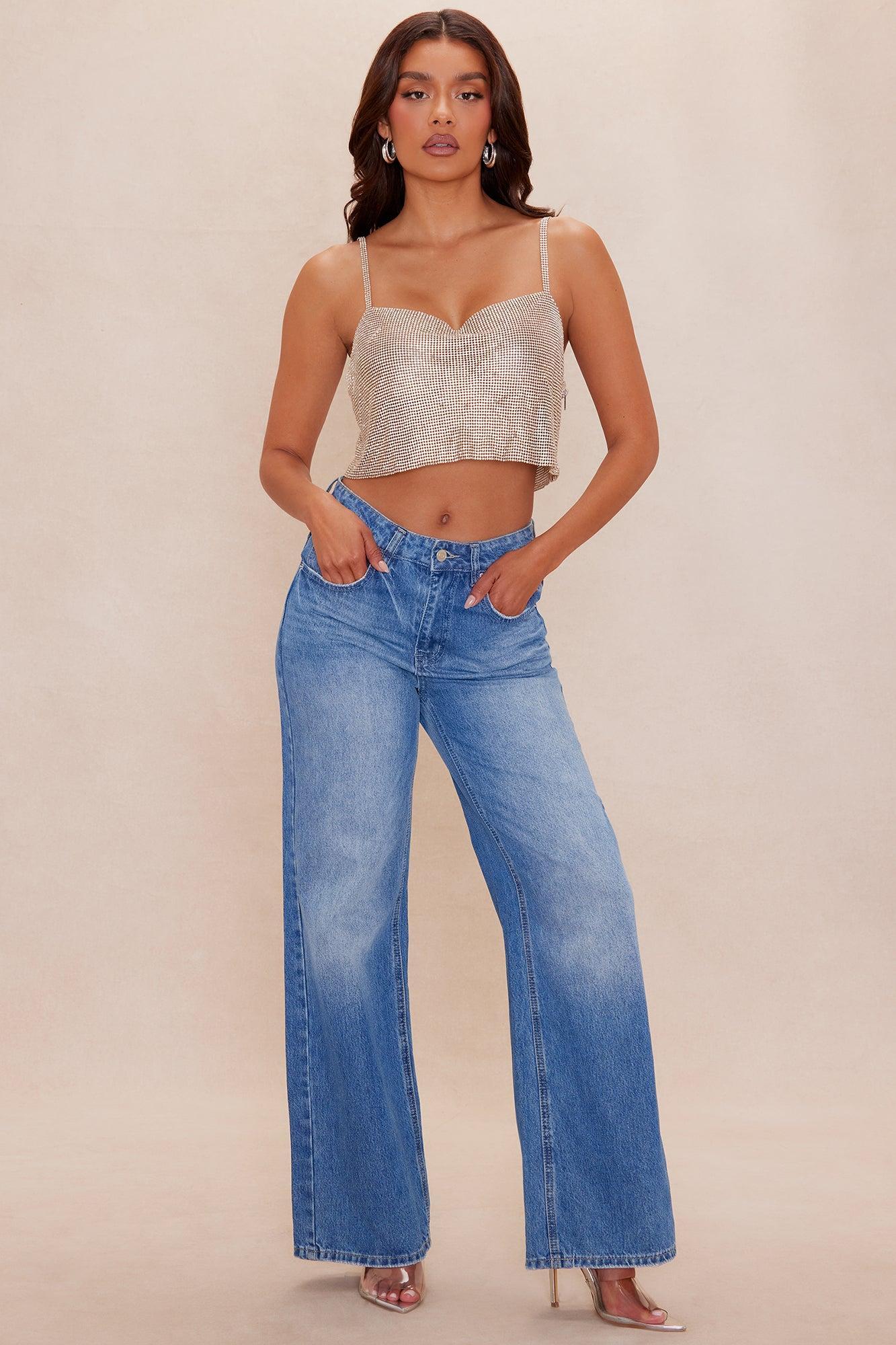 Party On Embellished Crop Top - Gold Product Image
