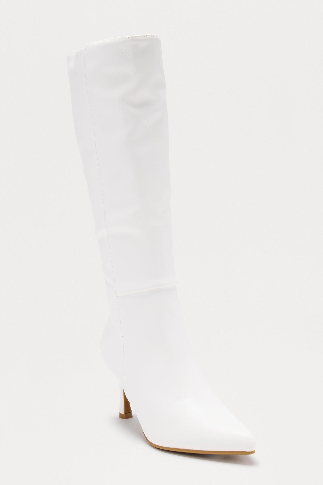 Edge Knee High Boots - White Product Image