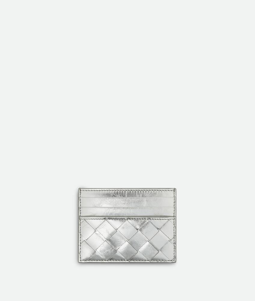 Women's Intrecciato Credit Card Case in Silver Product Image