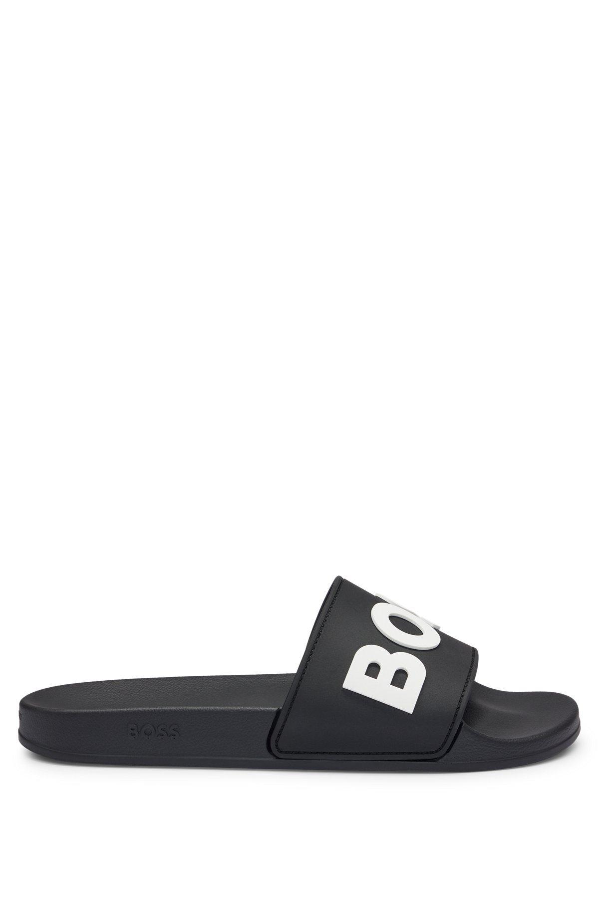 BOSS - Italian-made slides with raised logo - Black Product Image
