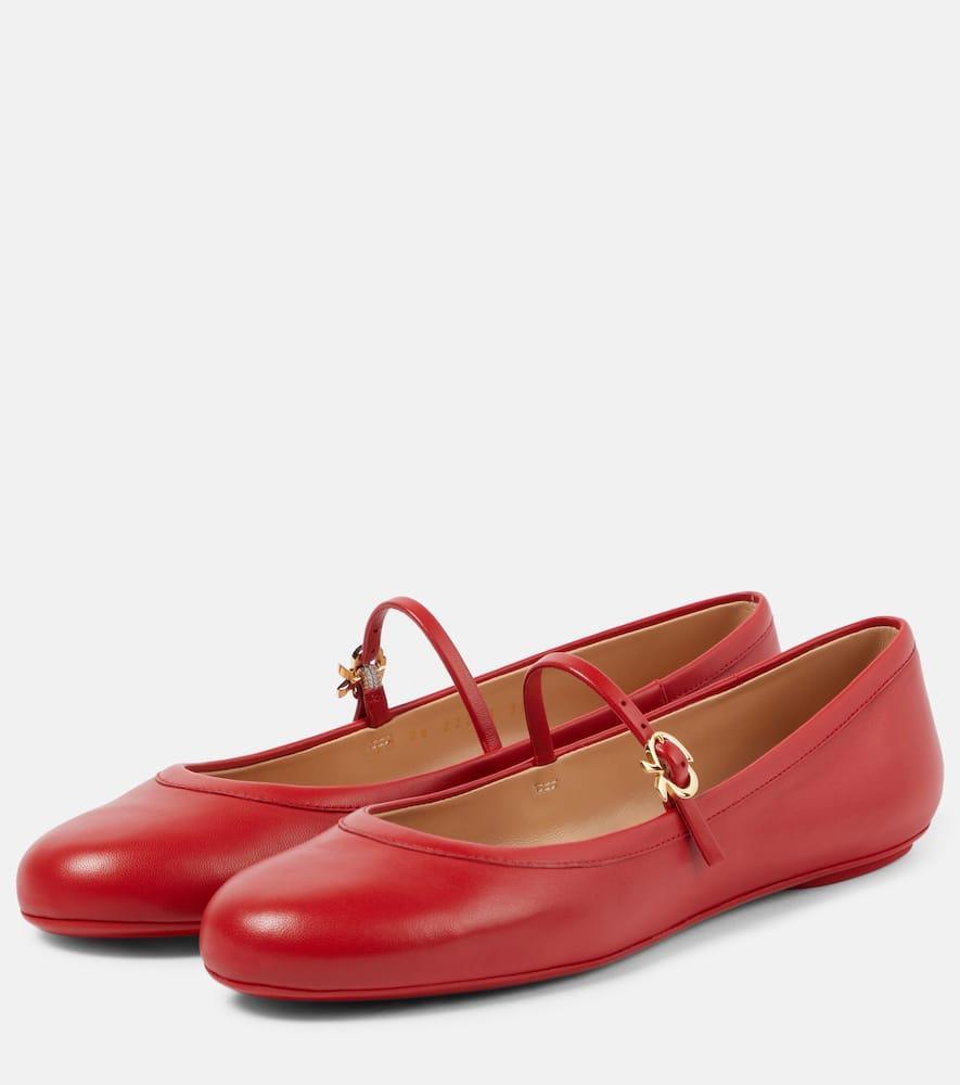 GIANVITO ROSSI Woman Ballet Flats Red Size 8 Leather In Red Nappa Product Image