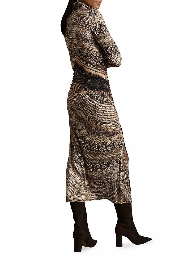 Naomi Snake Print Turtleneck Midi-Dress Product Image