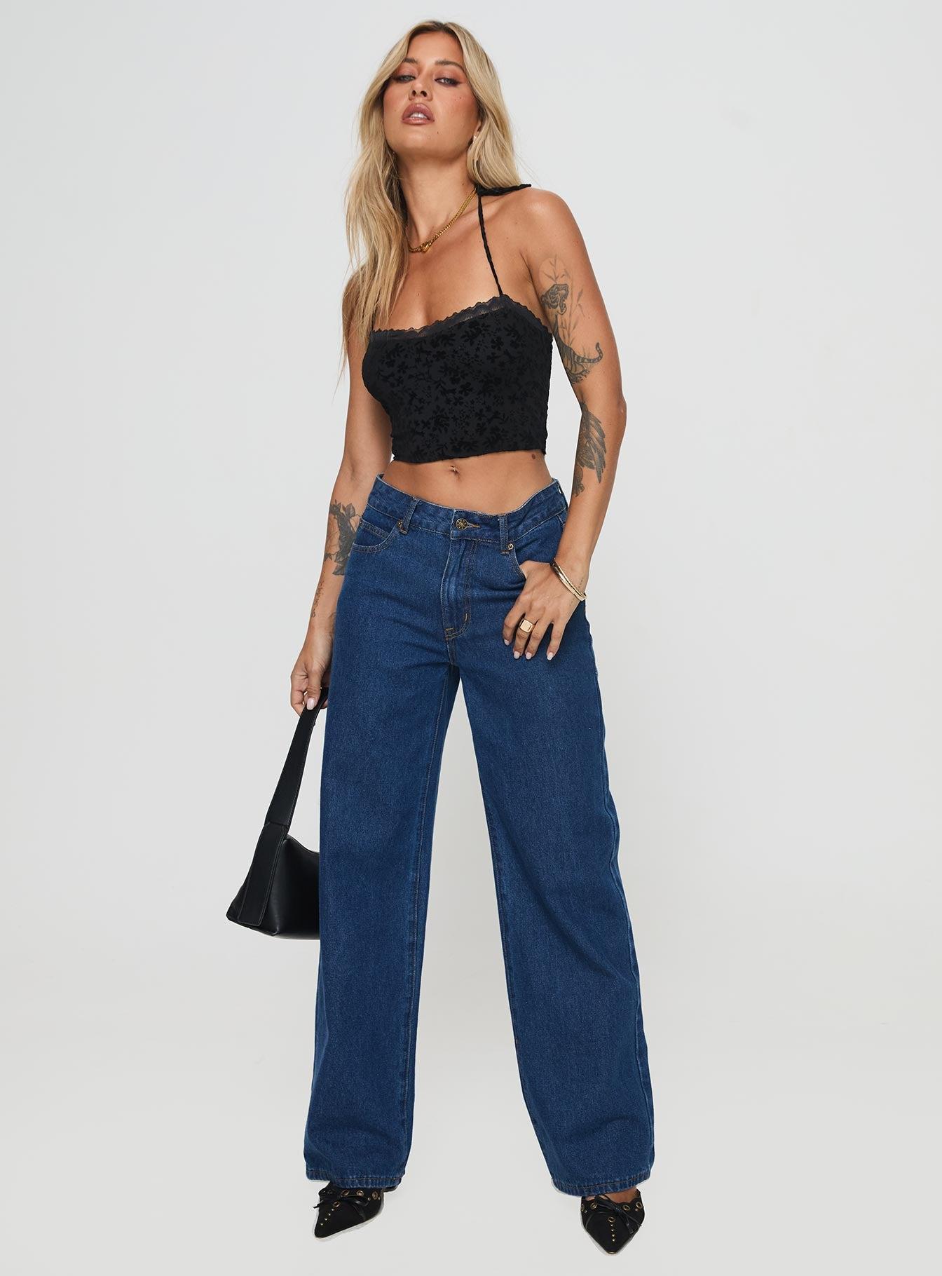 Burnout Velour Top Black Product Image