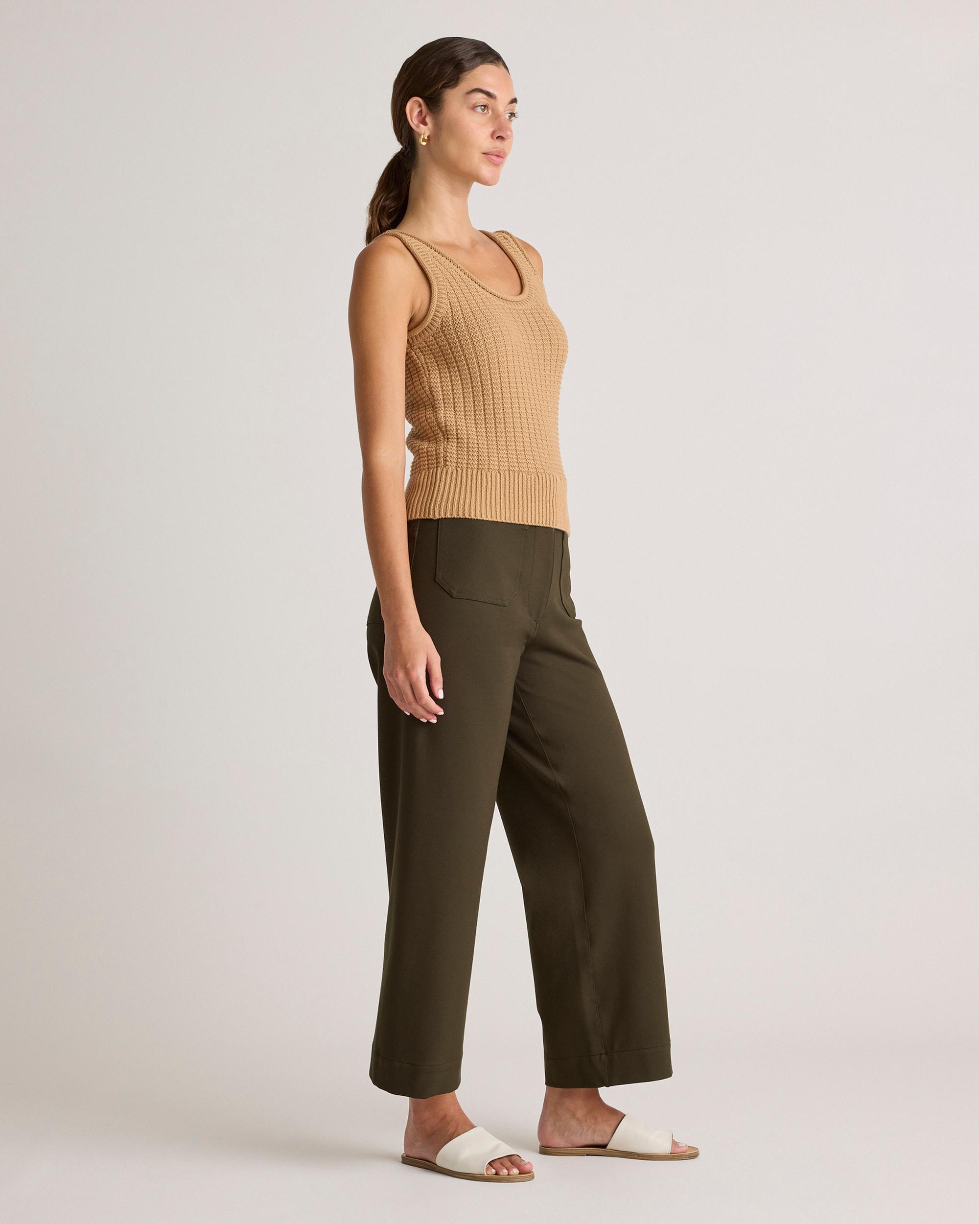 Quince | Women's Ultra-Stretch Ponte Cropped Wide Leg Pants Rayon Product Image