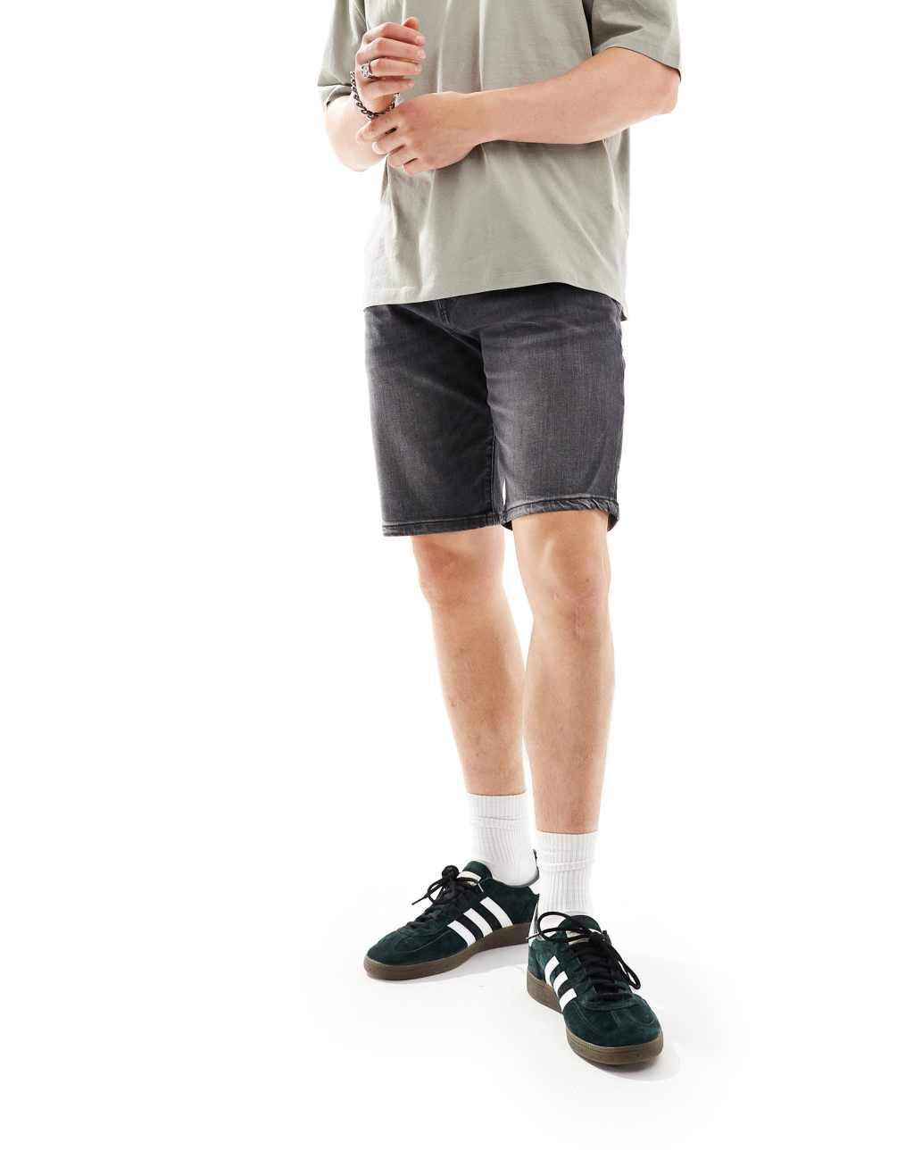 BOSS Orange ReMaine denim shorts in dark gray Product Image