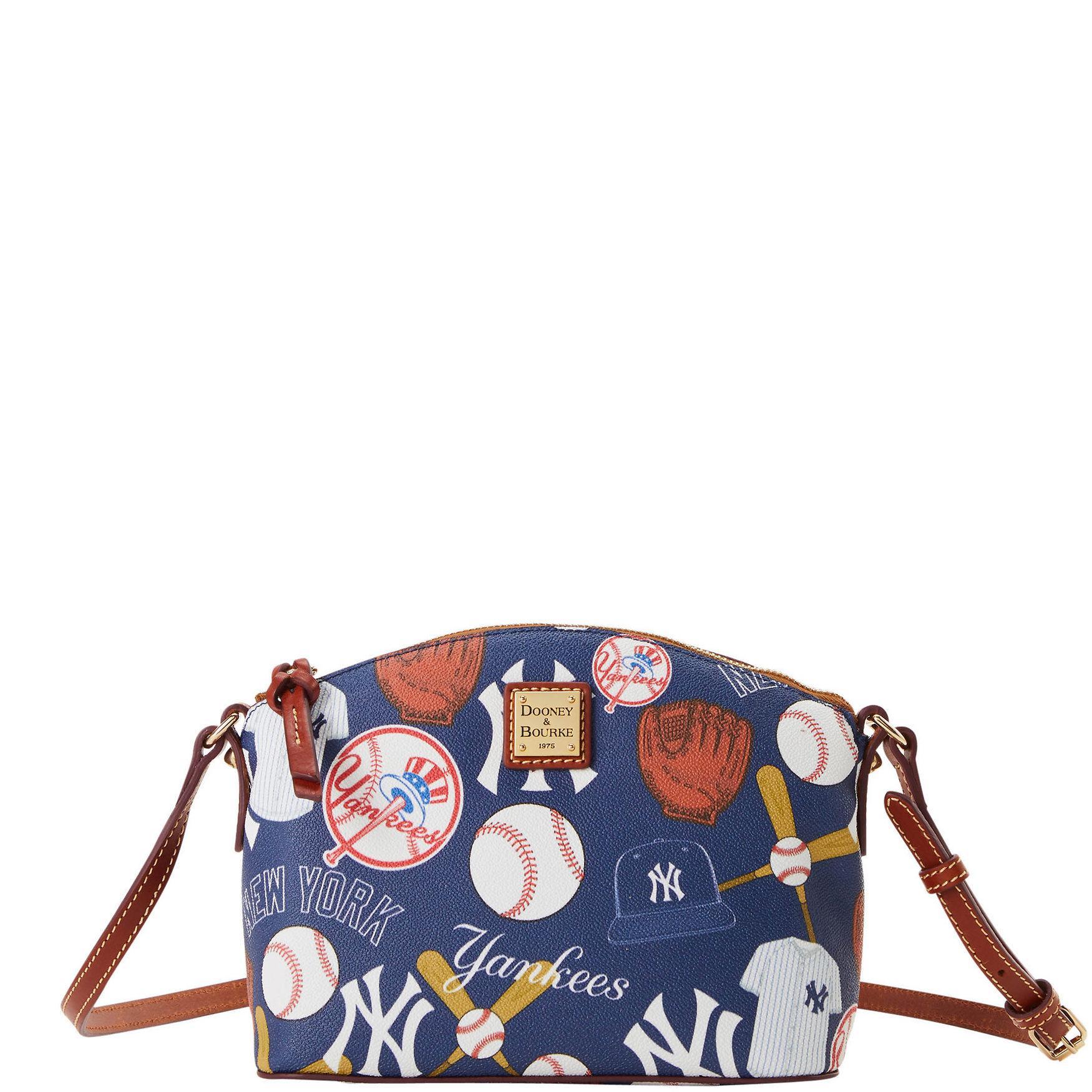 Dooney & Bourke Womens MLB Yankees Suki Crossbody Coated Cotton Shoulder Bag in Navy Product Image