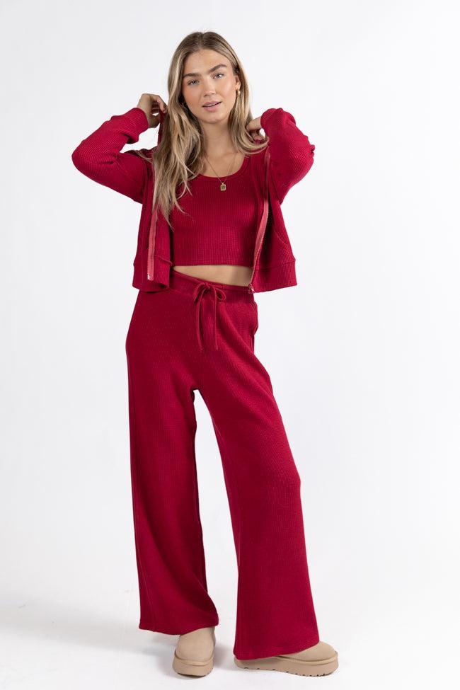Essential Ease Red Zip Up Jacket Macy Blackwell X Pink Lily FINAL SALE Product Image