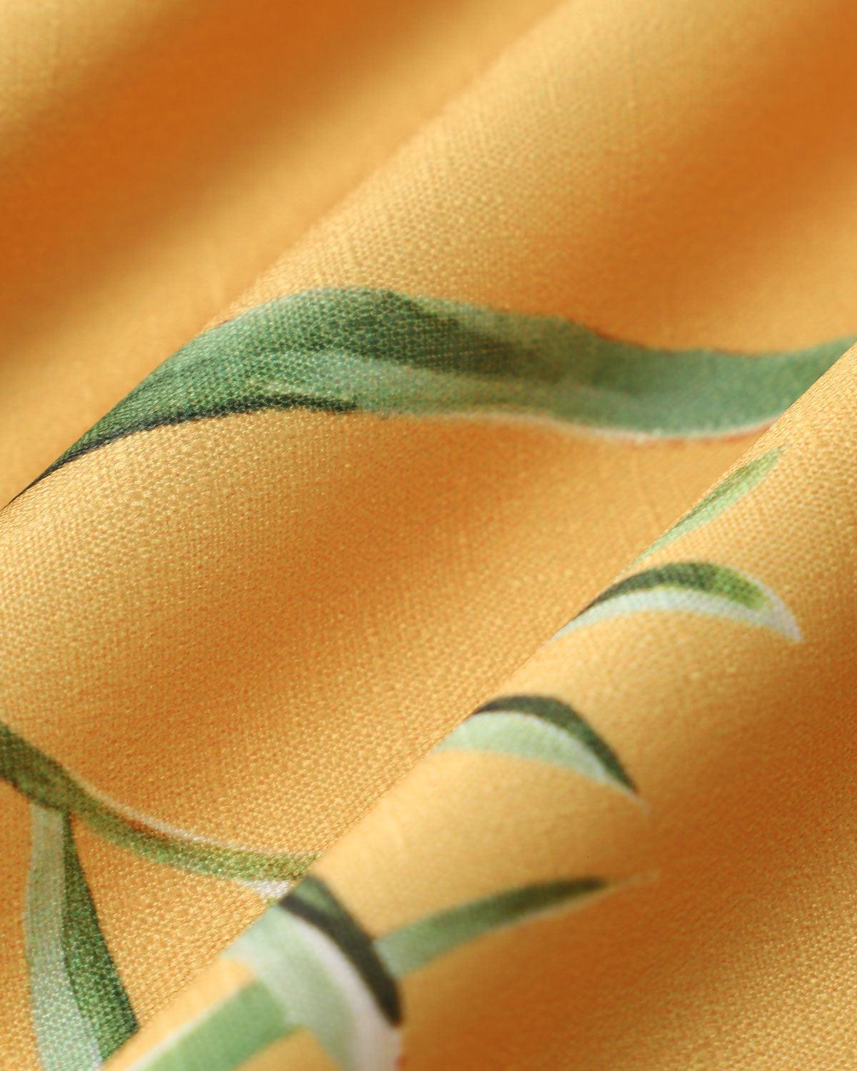 Yellow Floral A-Line Slip Midi Dress Product Image