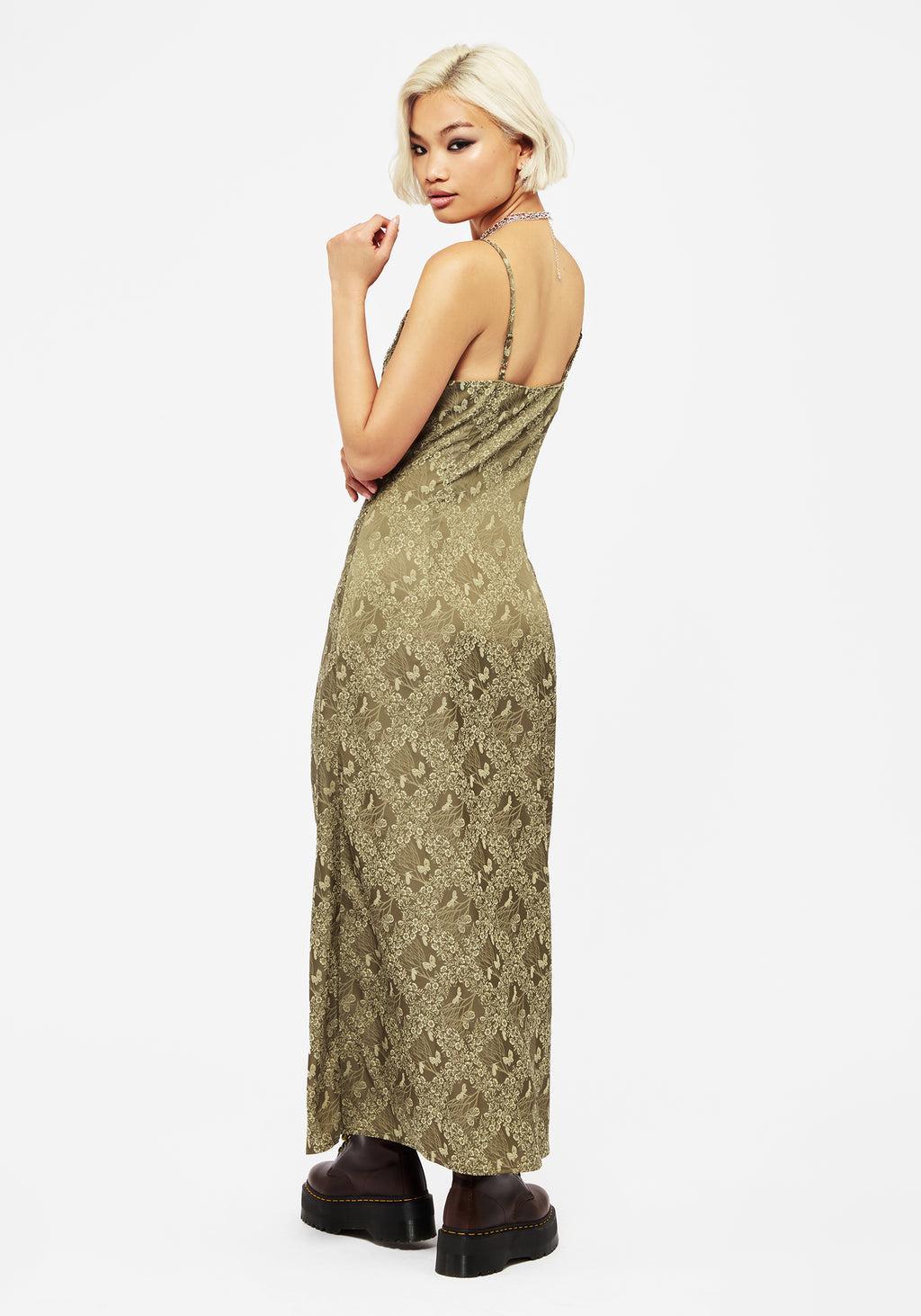 Yara Floral Print Button Up Maxi Slip Dress Product Image