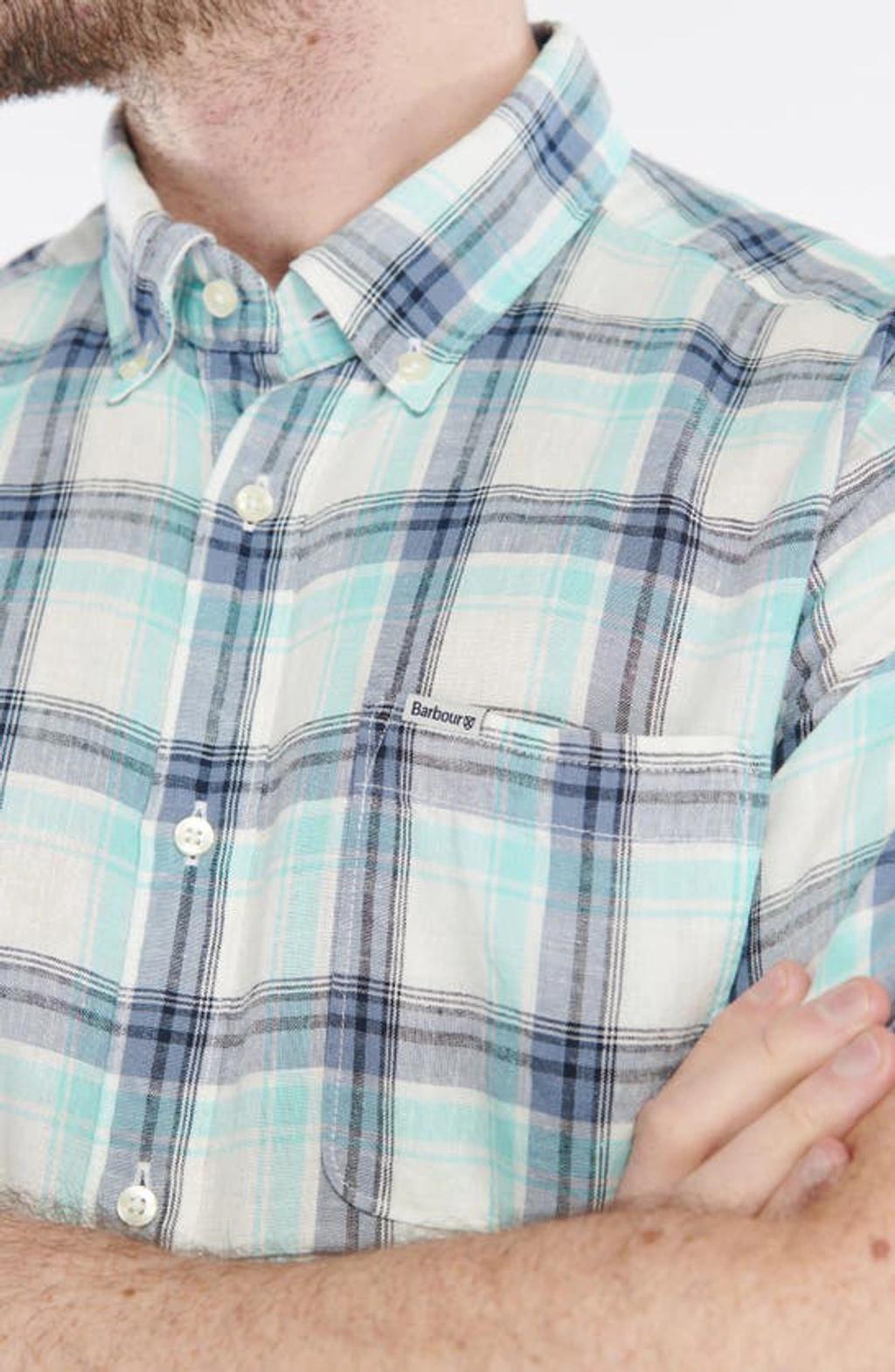 BARBOUR Crossfell Plaid Linen Blend Button-down Shirt Product Image