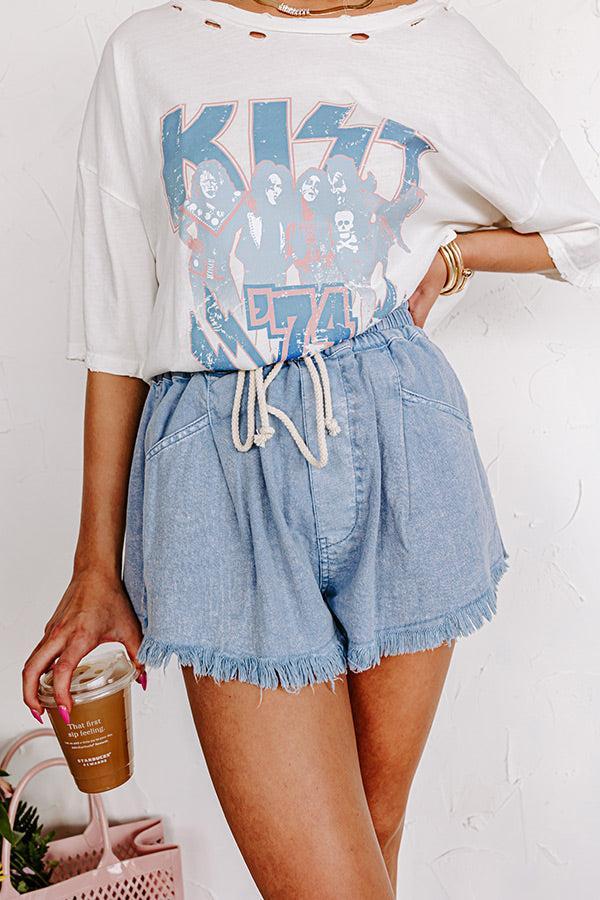The Ashby High Waist Shorts in Light Wash Product Image