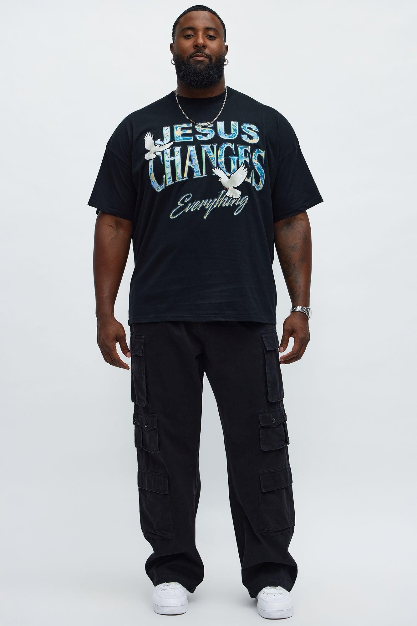 Jesus Changes Everything Oversized Short Sleeve Tee - Black Product Image