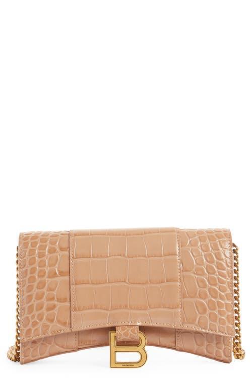 Womens Hourglass Wallet with Chain Crocodile Embossed Product Image