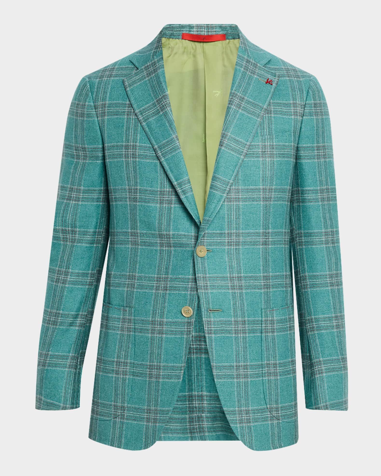 Mens Silk-Cashmere Plaid Sport Coat Product Image