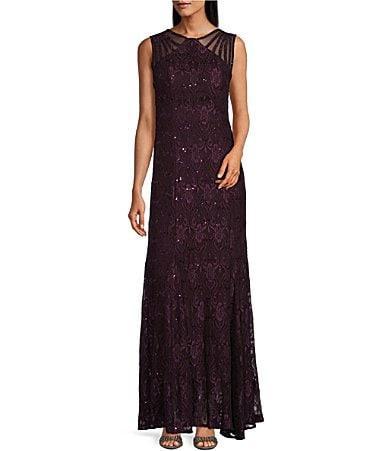 Women's R&M Richards Mermaid Lace Gown, Size: 16, Cadet Product Image
