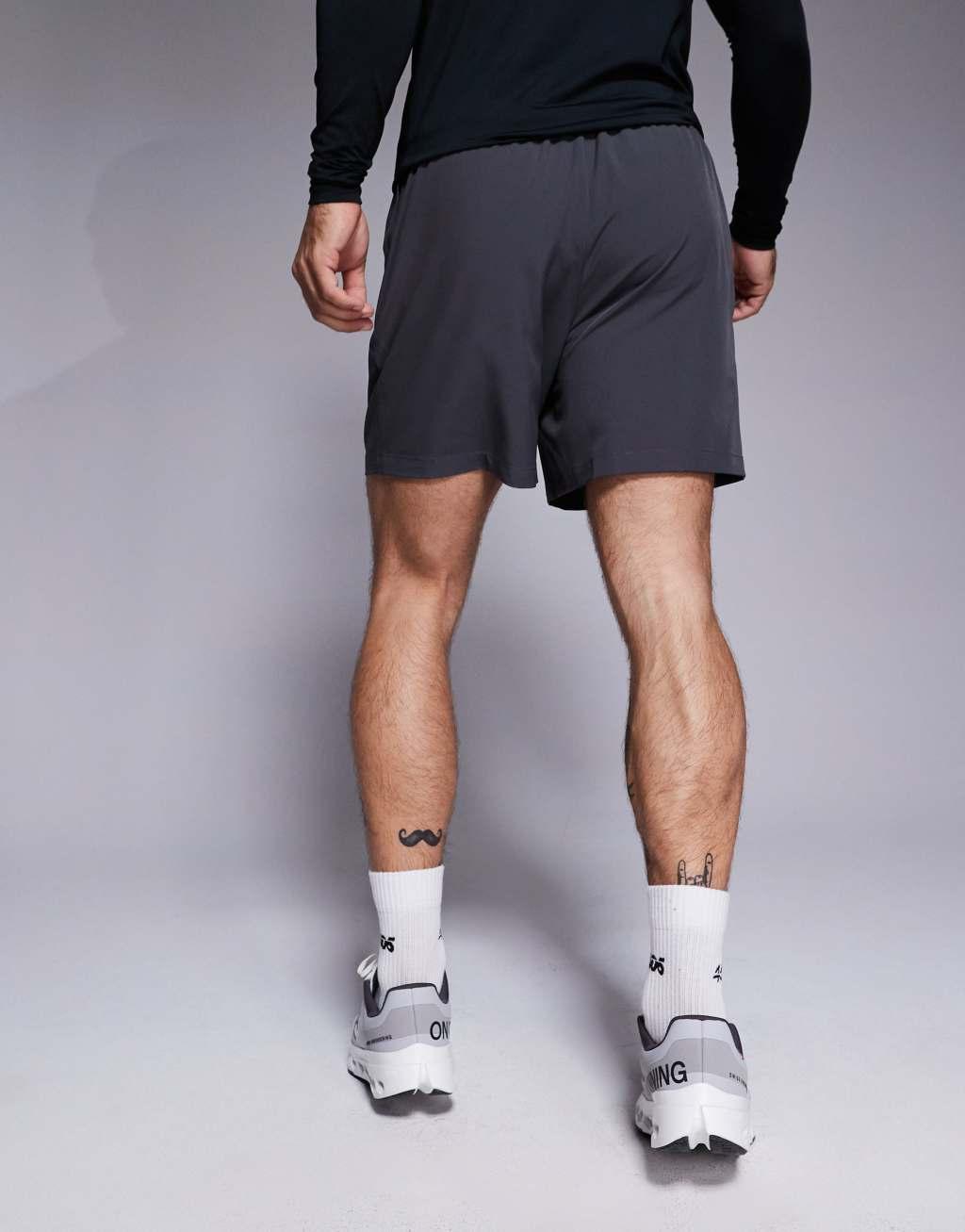 ASOS 4505 Icon 5-inch quick dry training shorts with zip pockets in charcoal Product Image