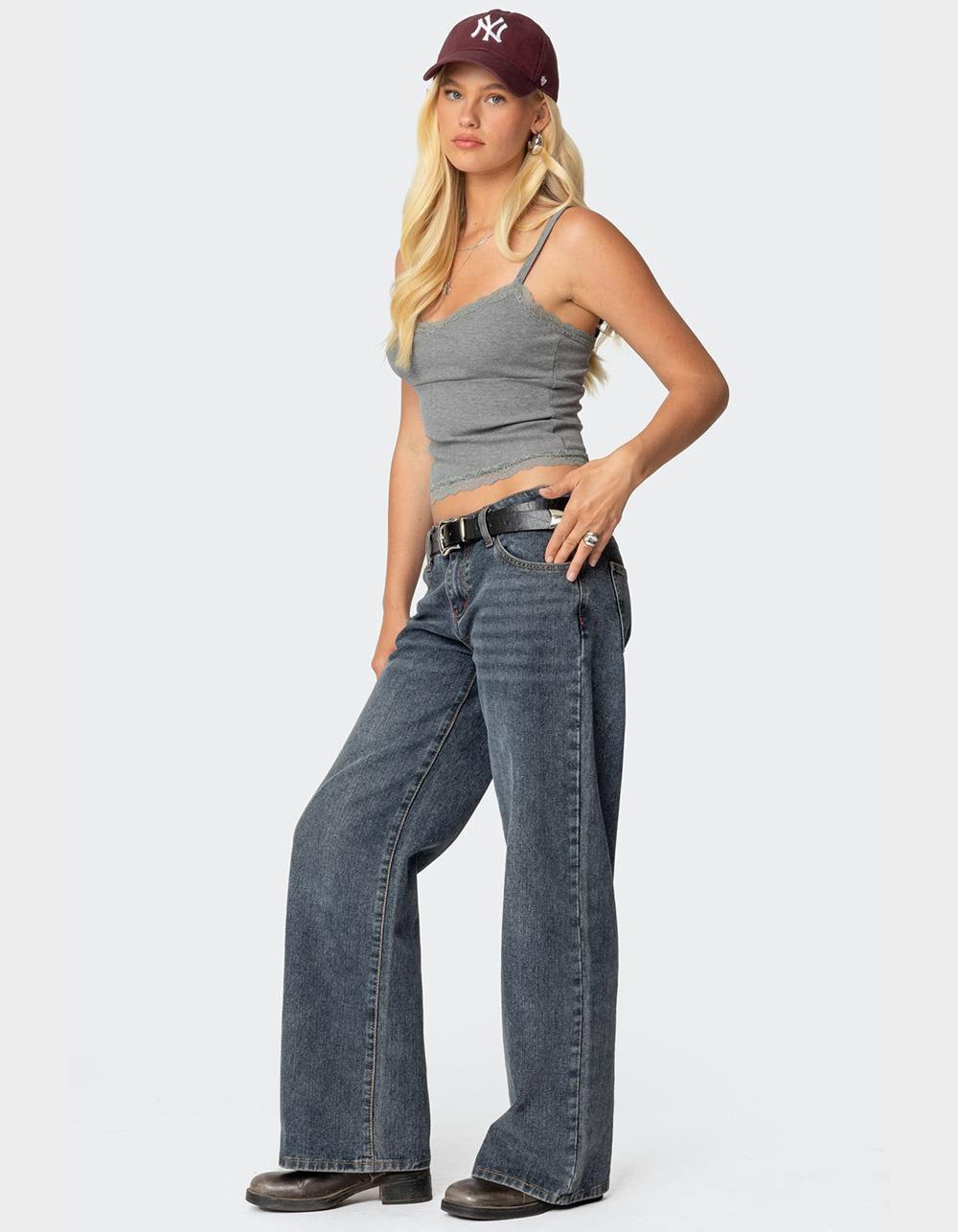 EDIKTED Mireille Lacey Tank Top Product Image