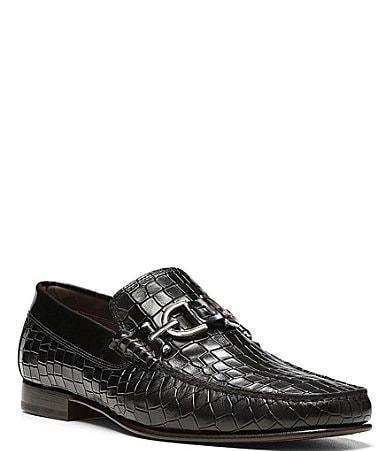 Donald Pliner Mens Dacio Bit Buckle Crocodile Leather Loafers Product Image
