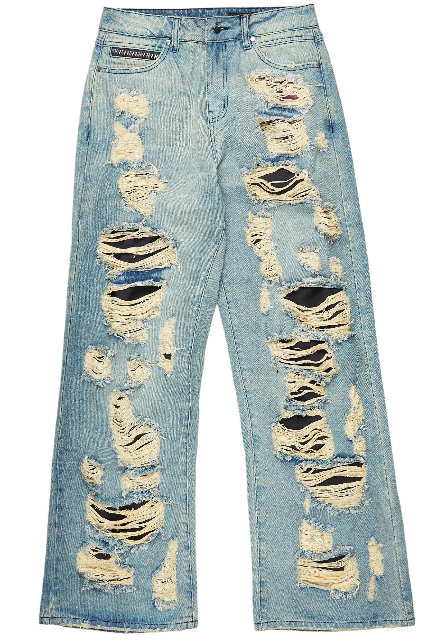 Mical Blue Baggy Fit Jean Male Product Image
