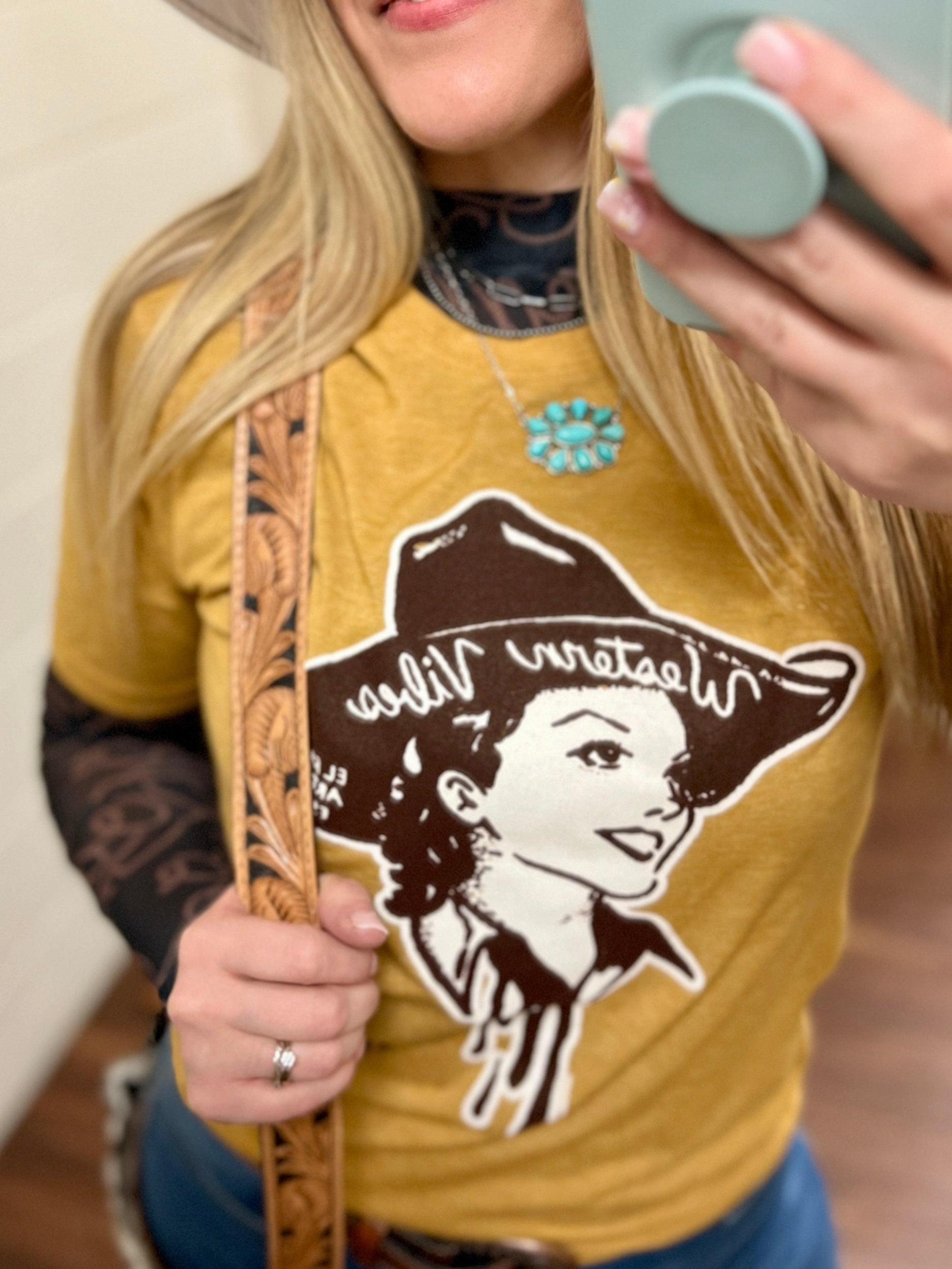 Mustard Western Vibes Tee Product Image
