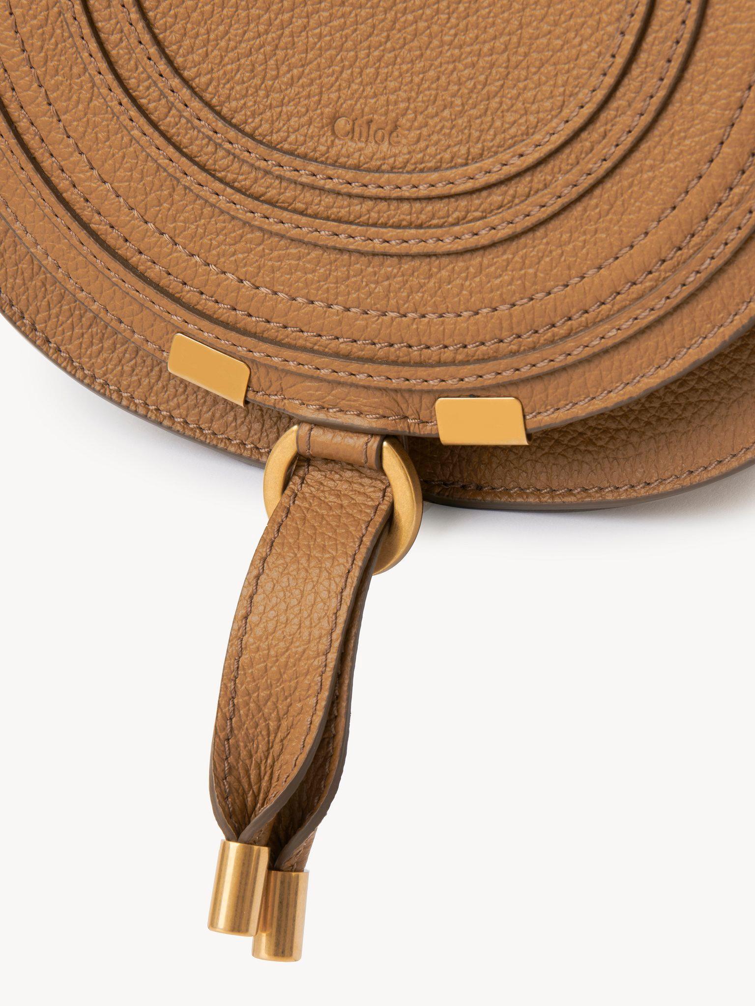 Small Marcie saddle bag in grained leather Product Image