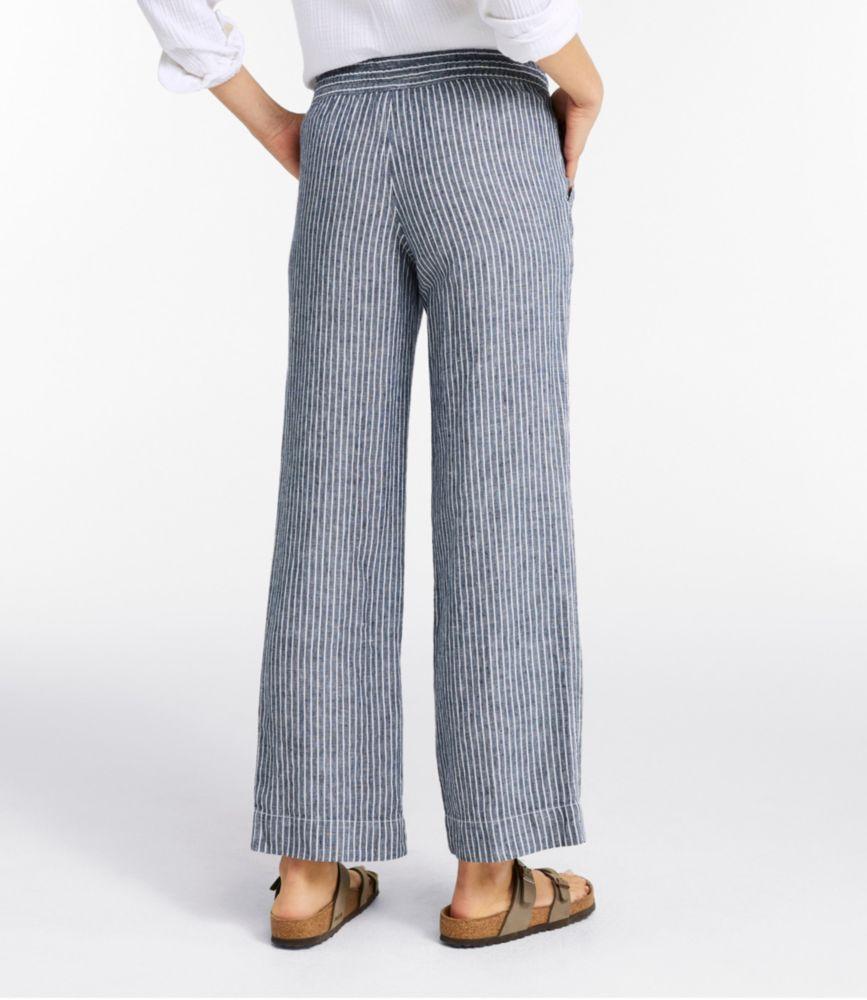 
                            Women's Premium Washable Linen Pull-On Pants, Stripe
                         Product Image