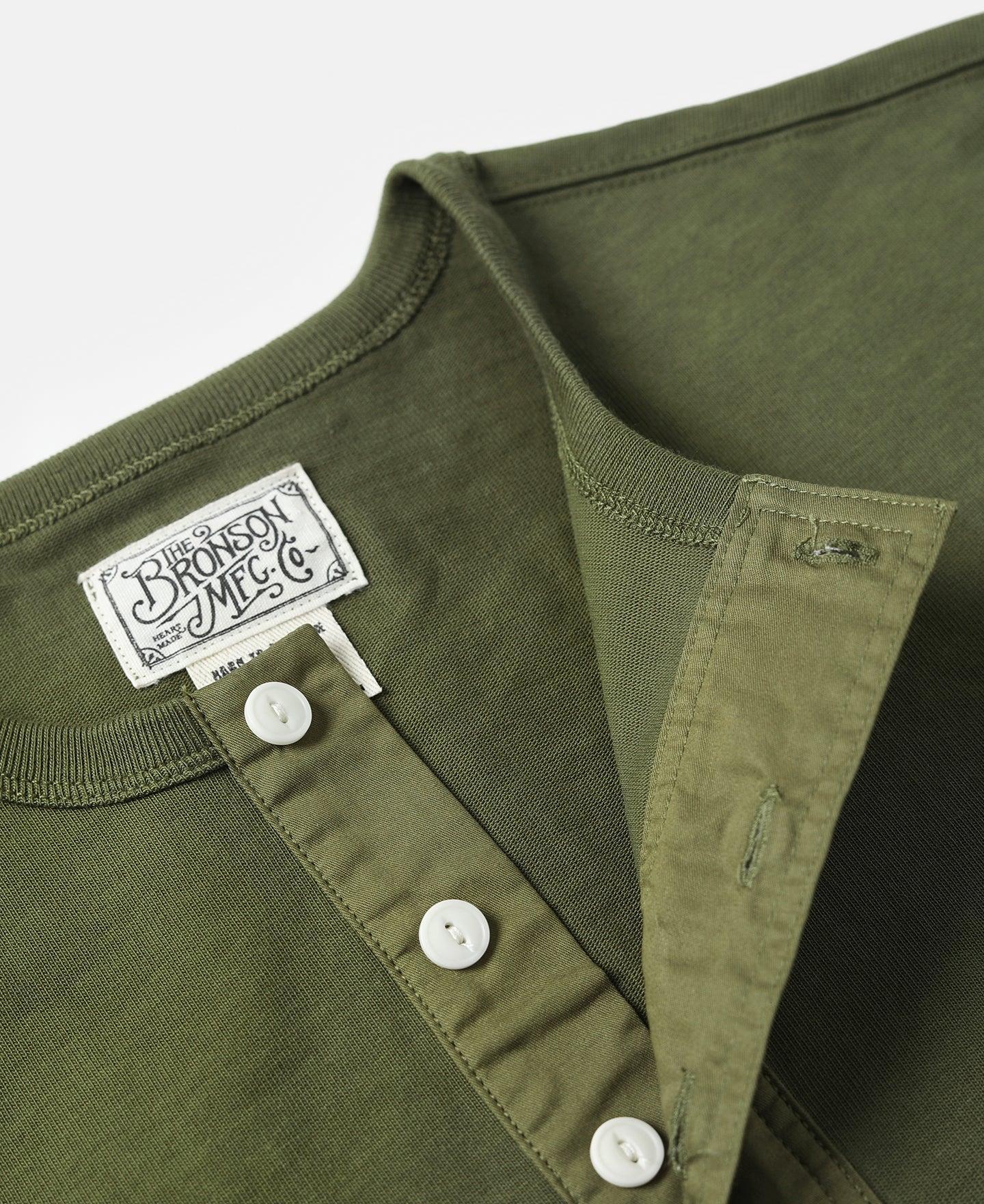 Vintage Short Sleeve Henley T-Shirt - Olive Product Image