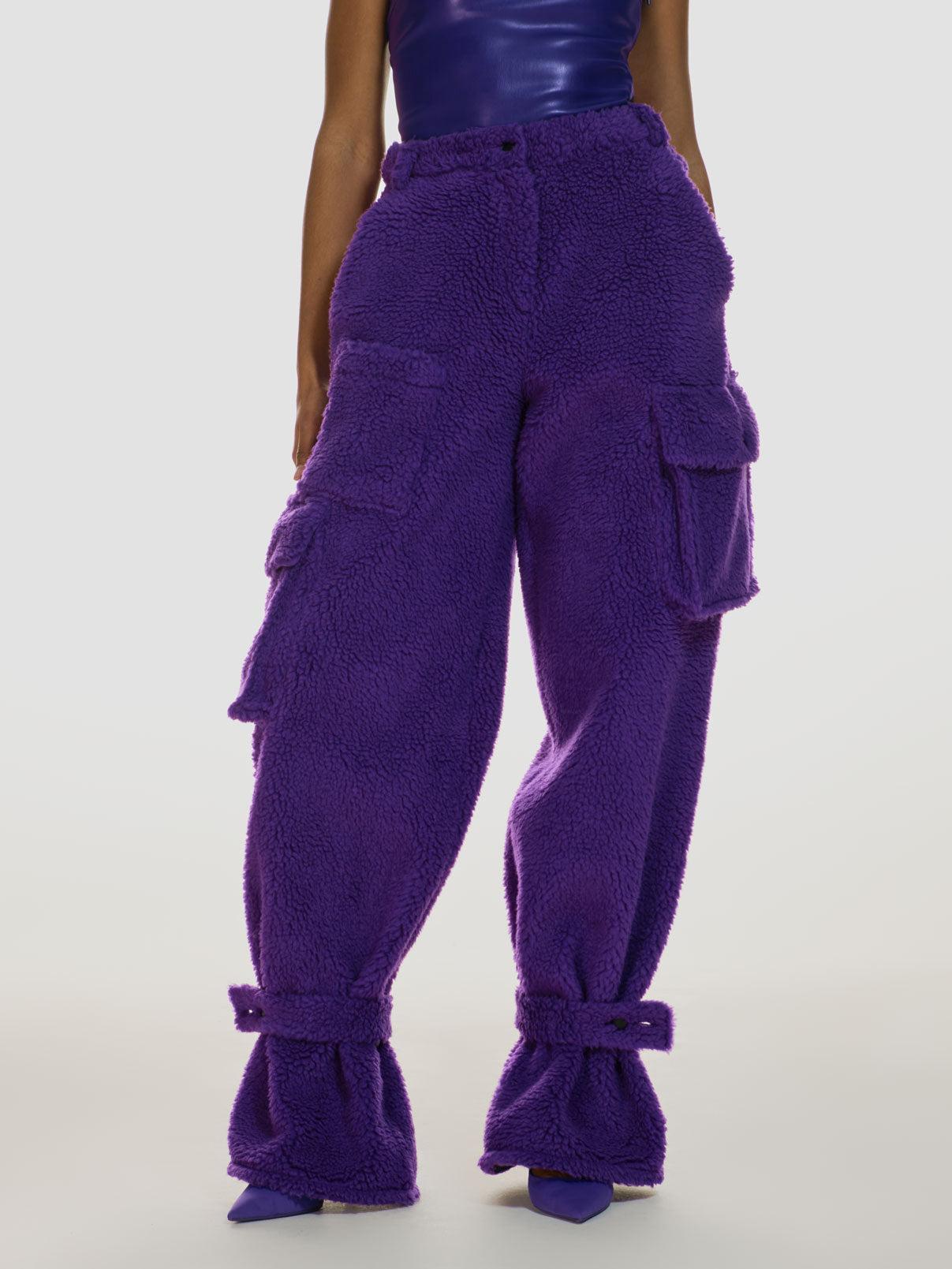 Bundle: Fluffy pants in Purple + Killa bandeau in Purple Product Image