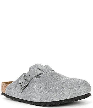 Mens Birkenstock Boston Soft Footbed Clog - Basalt Grey Product Image