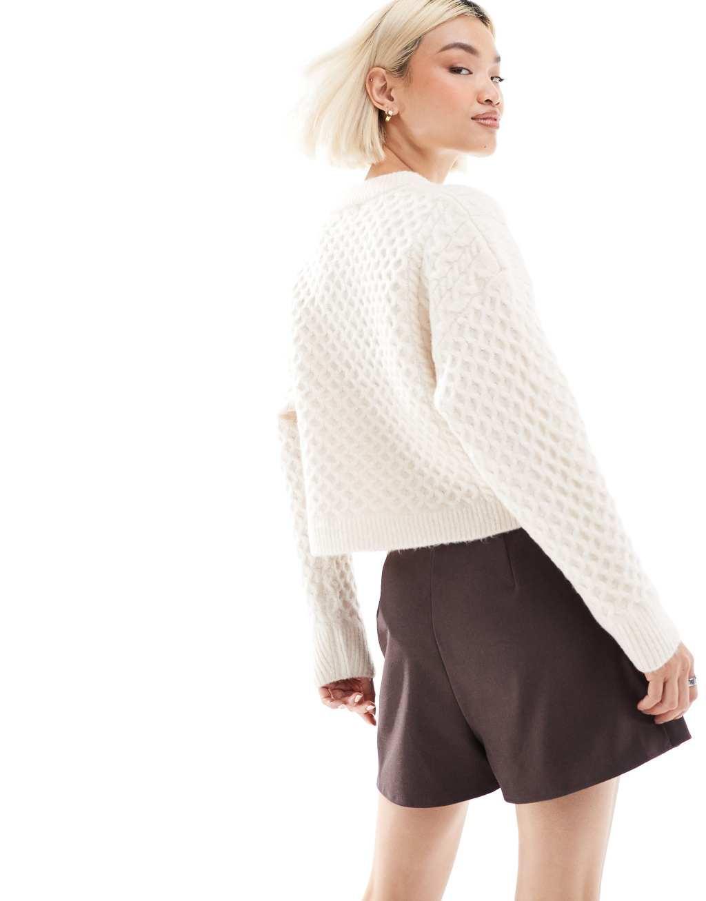 ASOS DESIGN tailored wrap mini skort in chocolate Product Image