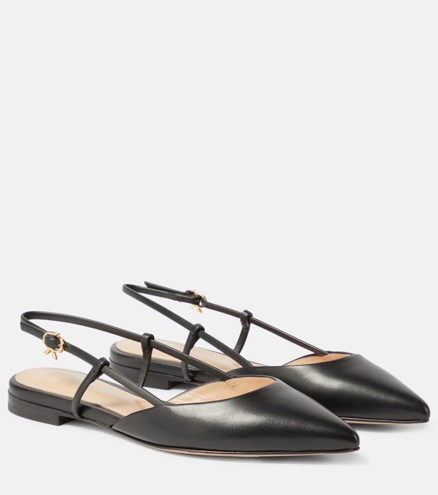GIANVITO ROSSI Ribbon Sling 05 Flats In Black Product Image