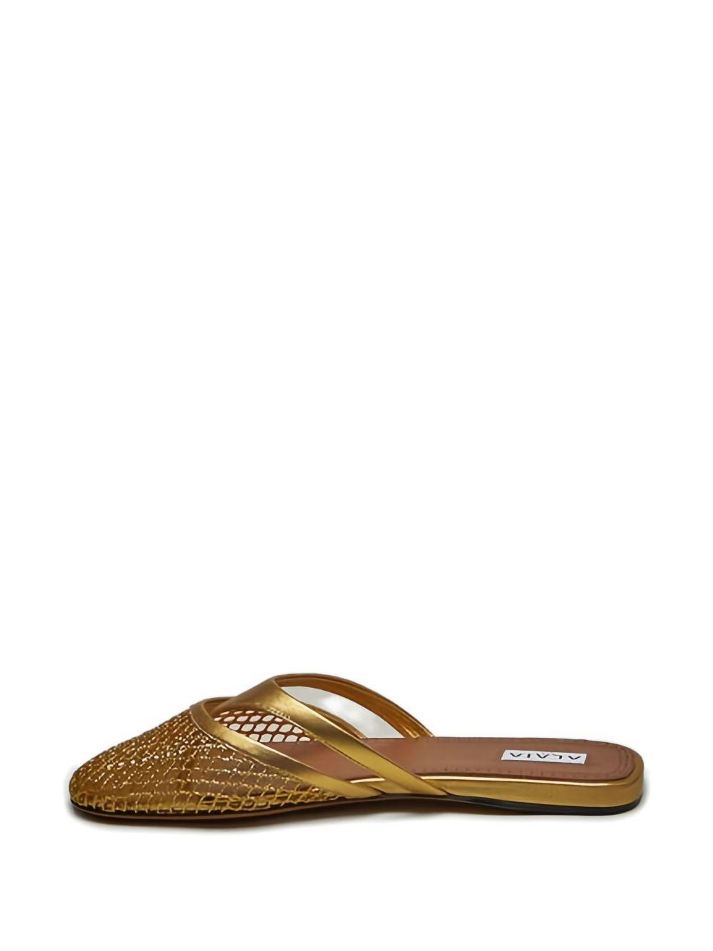 net-panelled leather mules Product Image