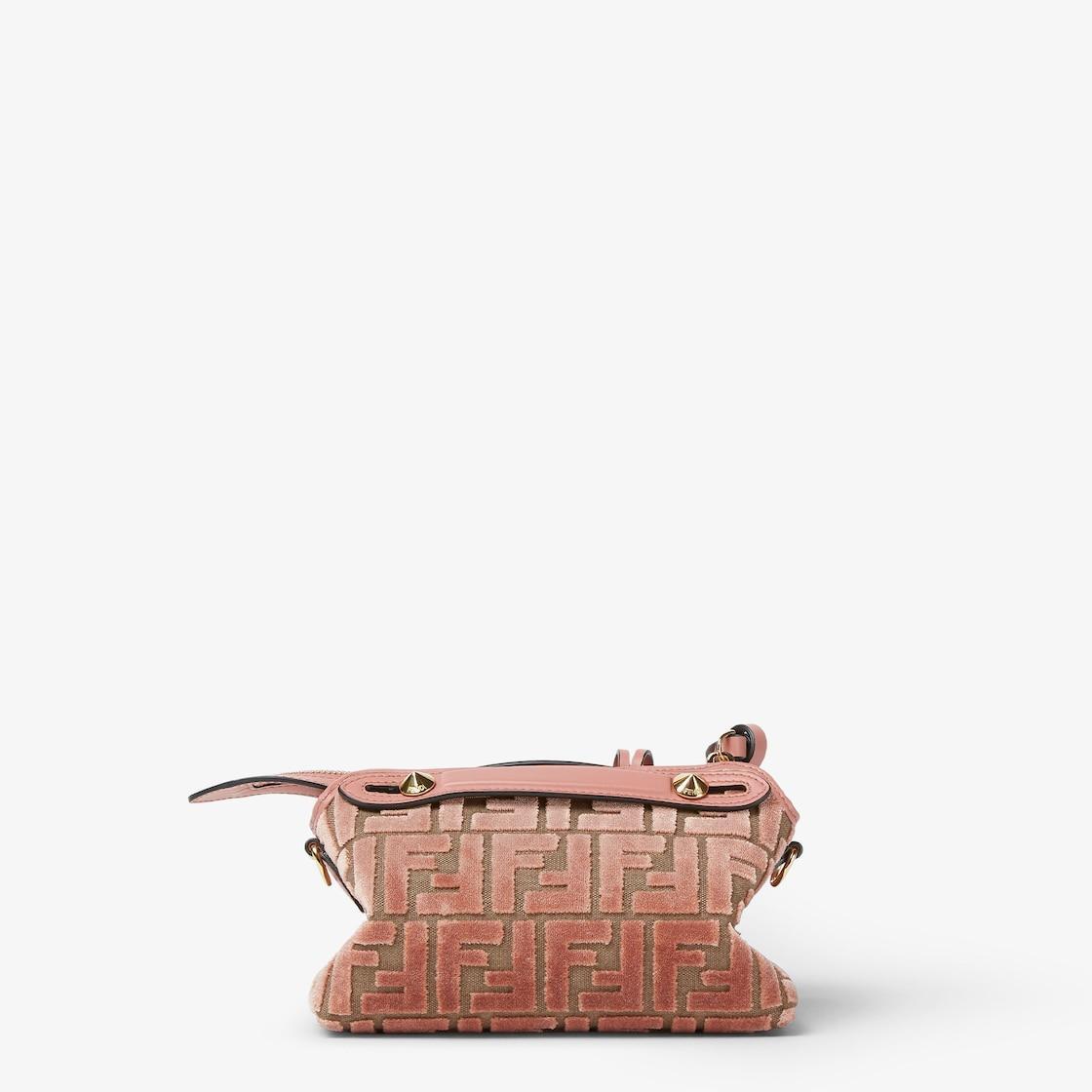 By The Way Soft MiniPink FF jacquard velvet mini-bag Product Image