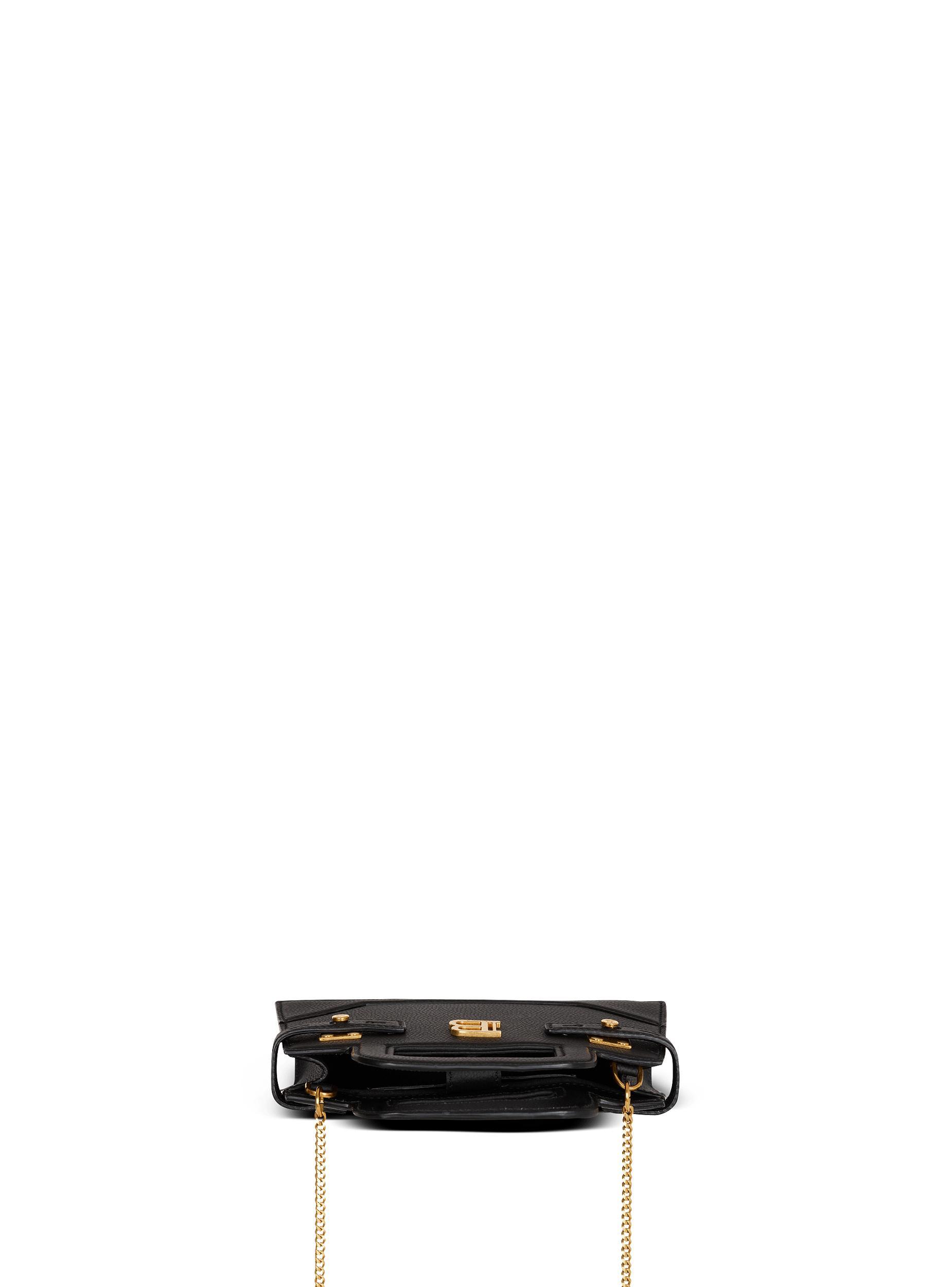 Small B-Buzz Top Handle bag in grained leather Product Image