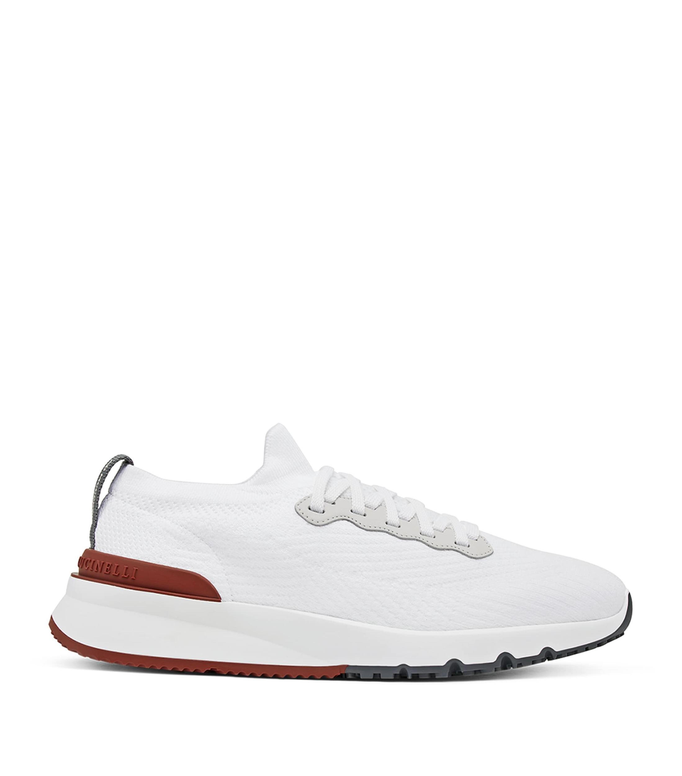 BRUNELLO CUCINELLI Cotton Knit Runners In White Product Image