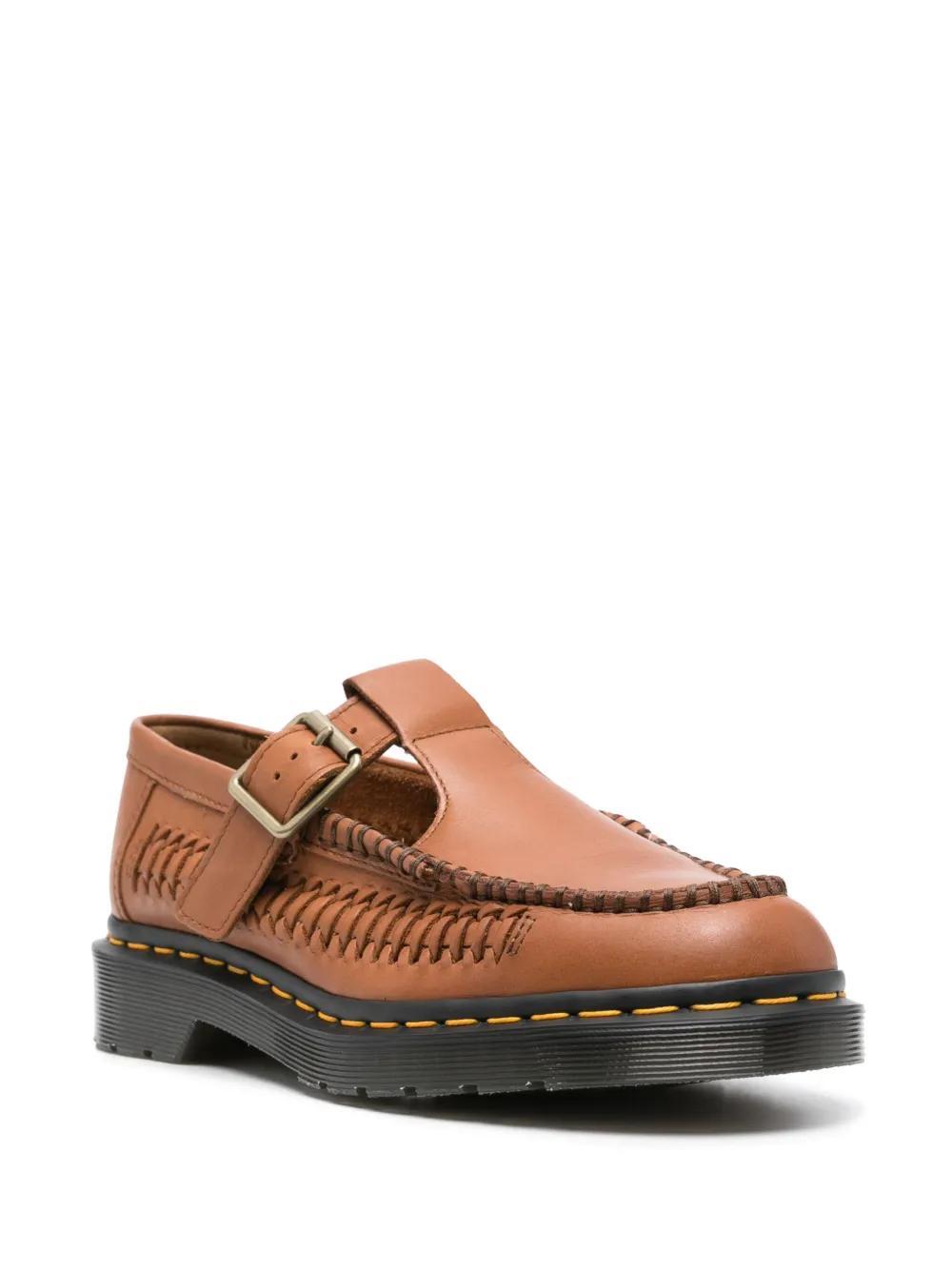 DR. MARTENS' Interwoven-detail Leather Loafers In Brown Product Image