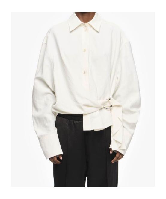 JW ANDERSON Draped Twisted Shirt In White Product Image