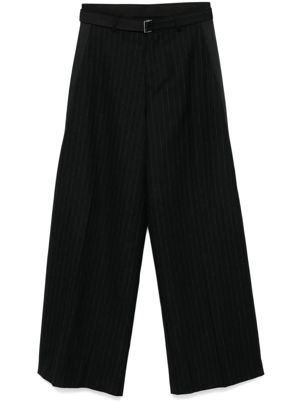 SACAI Pinstriped Trousers In Black Product Image