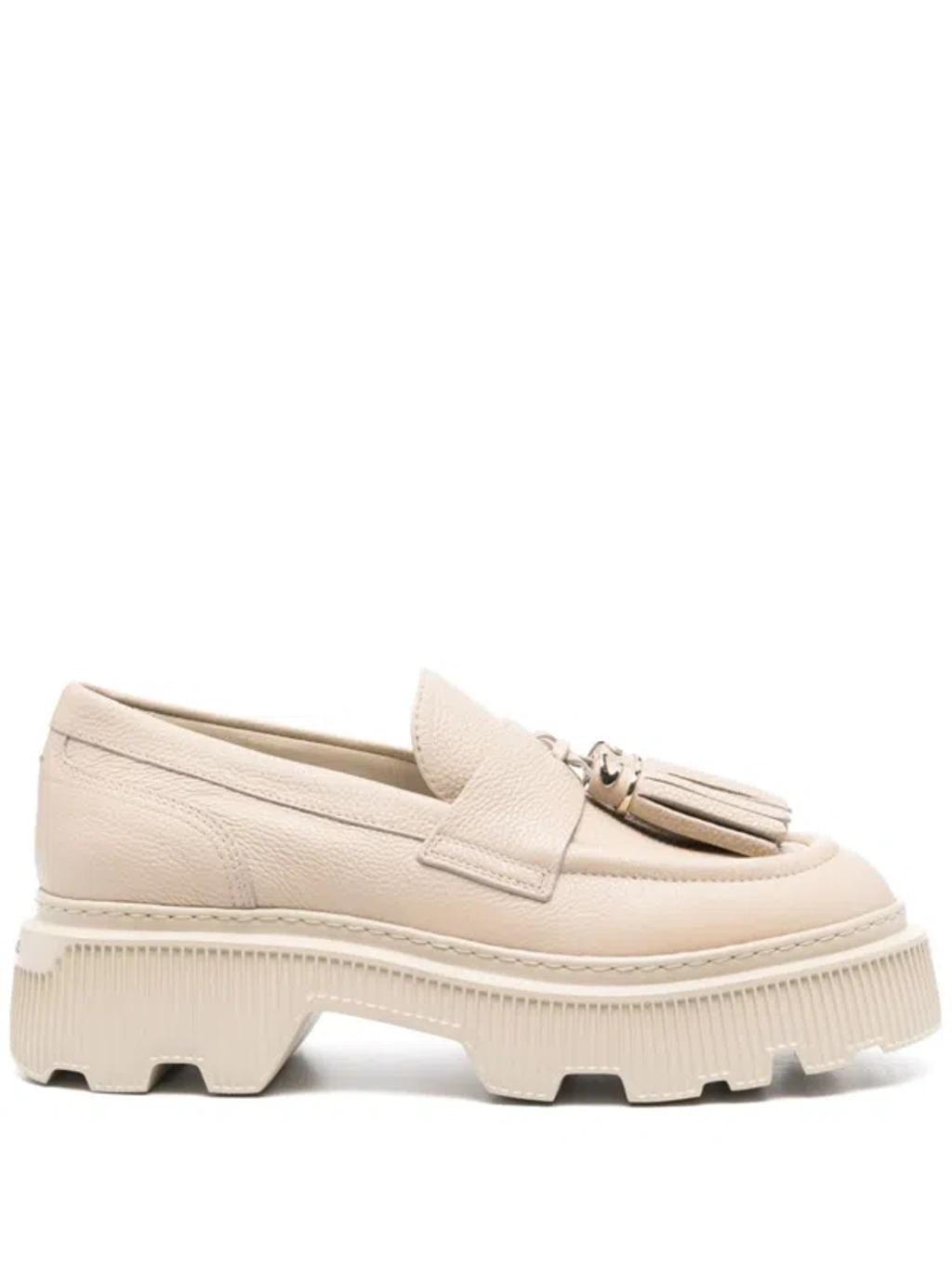 SANTONI Woman Loafers Beige Size 8 Leather Product Image