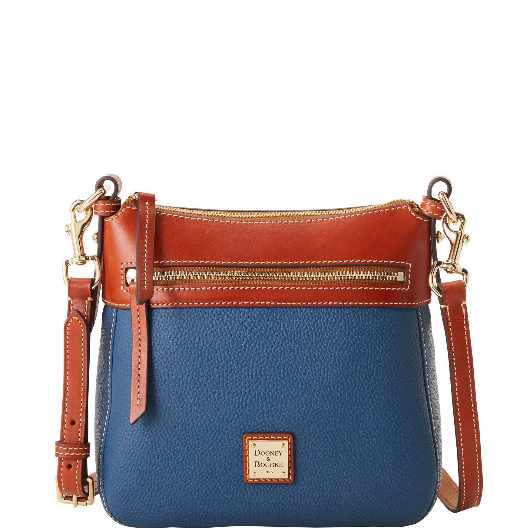 Dooney & Bourke Womens Pebble Grain Leather Crossbody 25 Bag in Jeans Product Image
