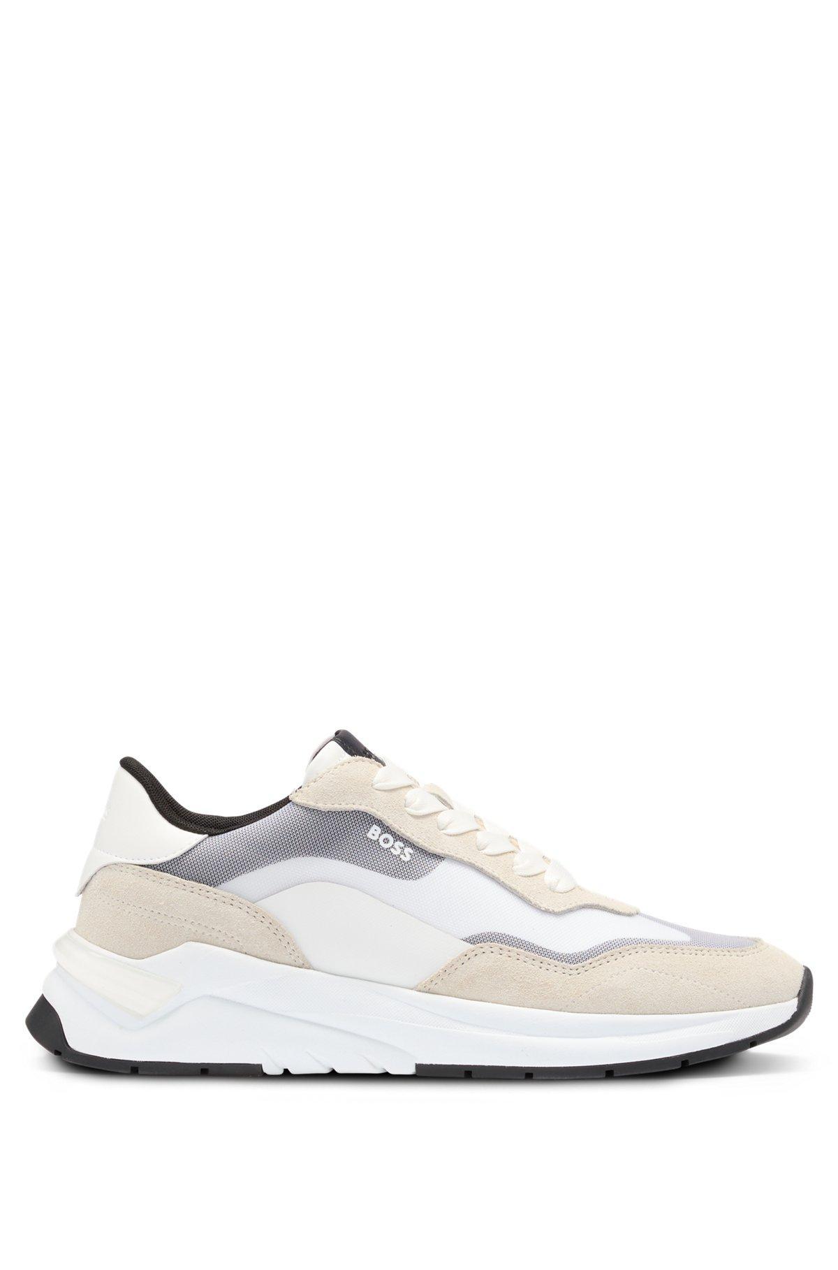 Running-inspired trainers with suede and mesh Product Image