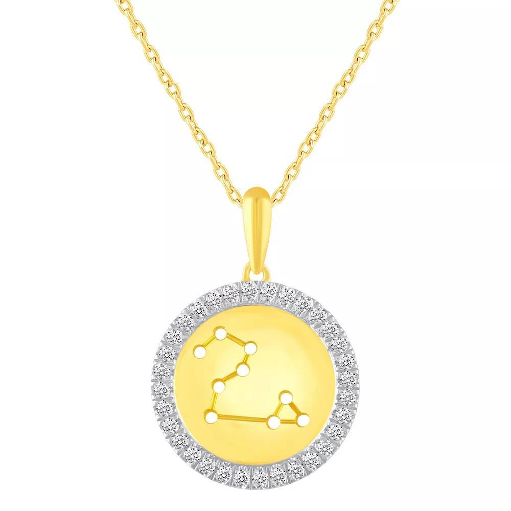 1/4 Carat T.W. Diamond Halo Zodiac Pendant Necklace, Women's, Size: 18", Cancer Product Image