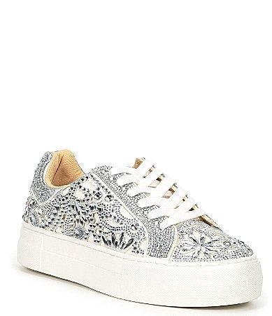 Blue by Betsey Johnson Reily Rhinestone Platform Sneakers Product Image