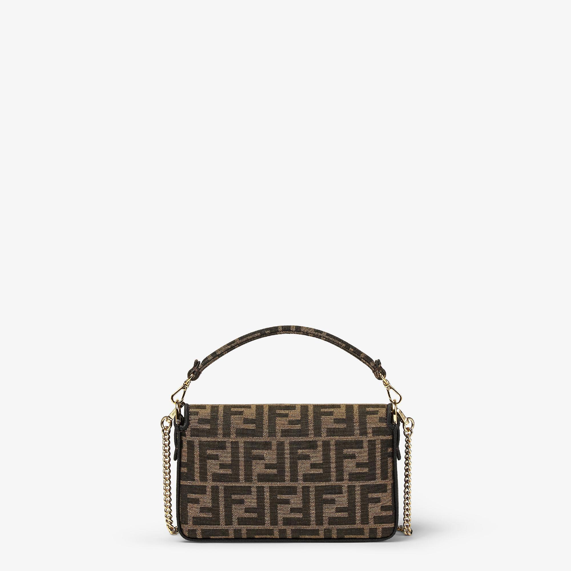 Baguette MiniBrown FF jacquard fabric bag Product Image