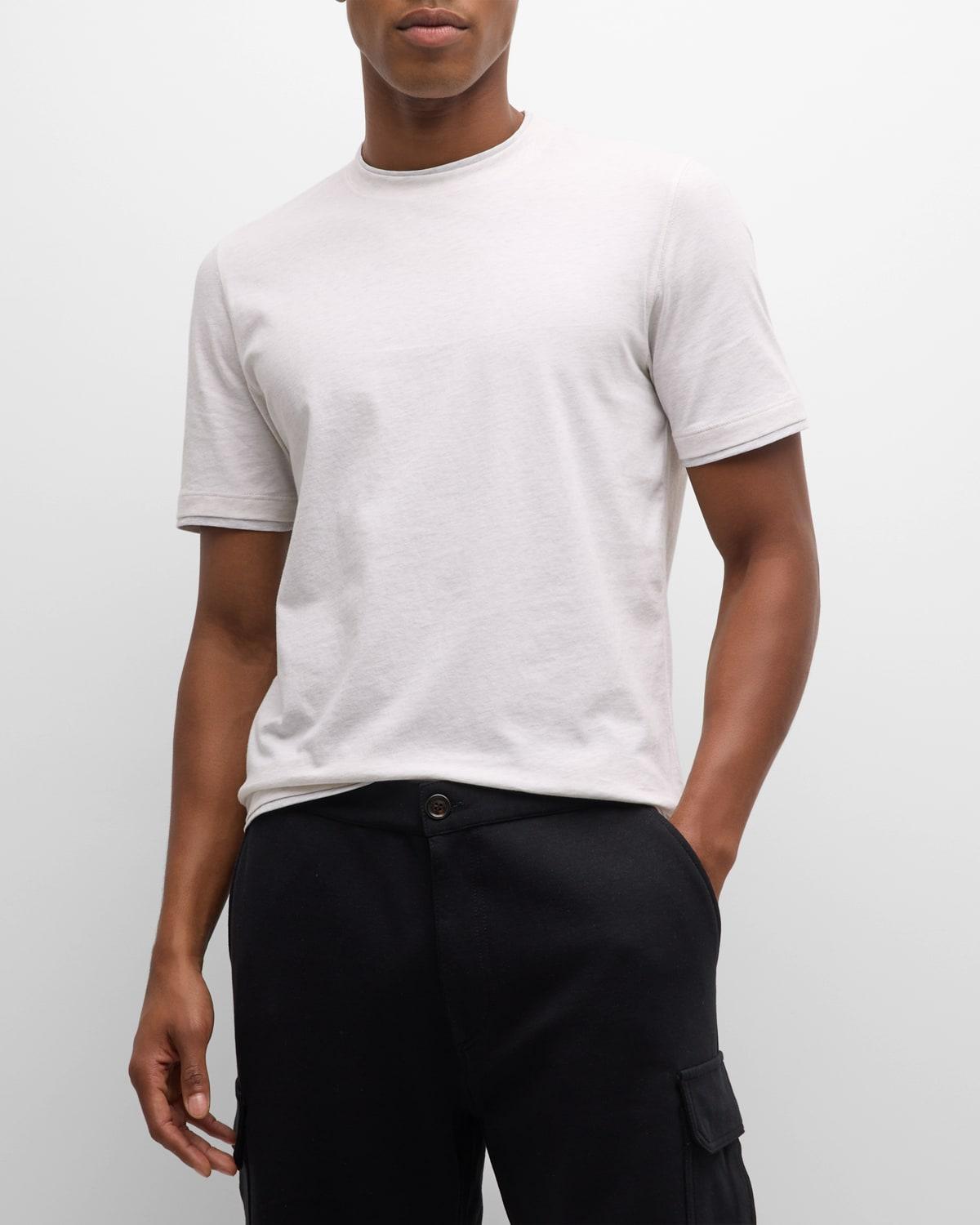 Men's Cotton T-Shirt with Tipping Product Image