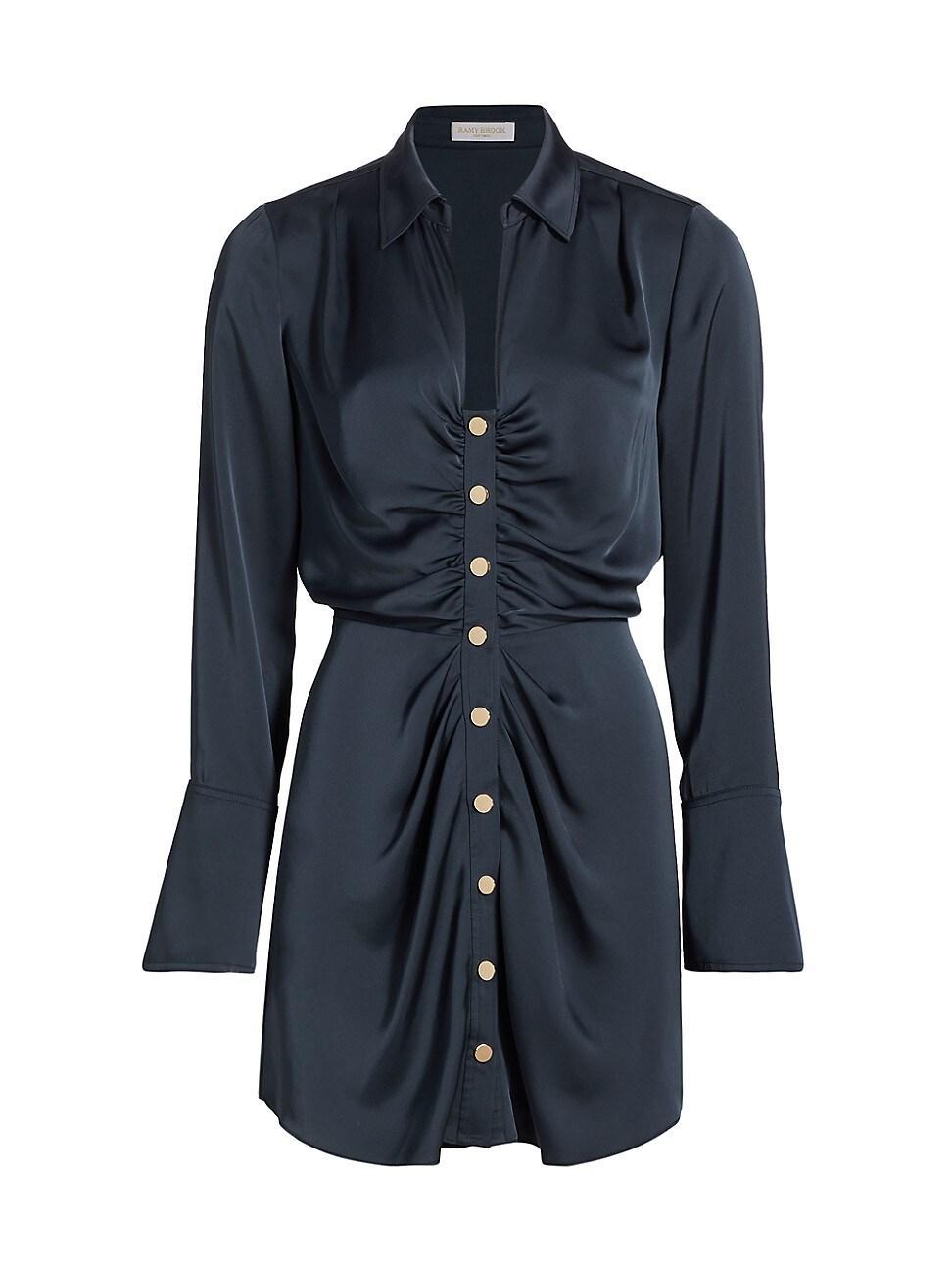 Womens Katelyn Satin Buttoned Minidress Product Image