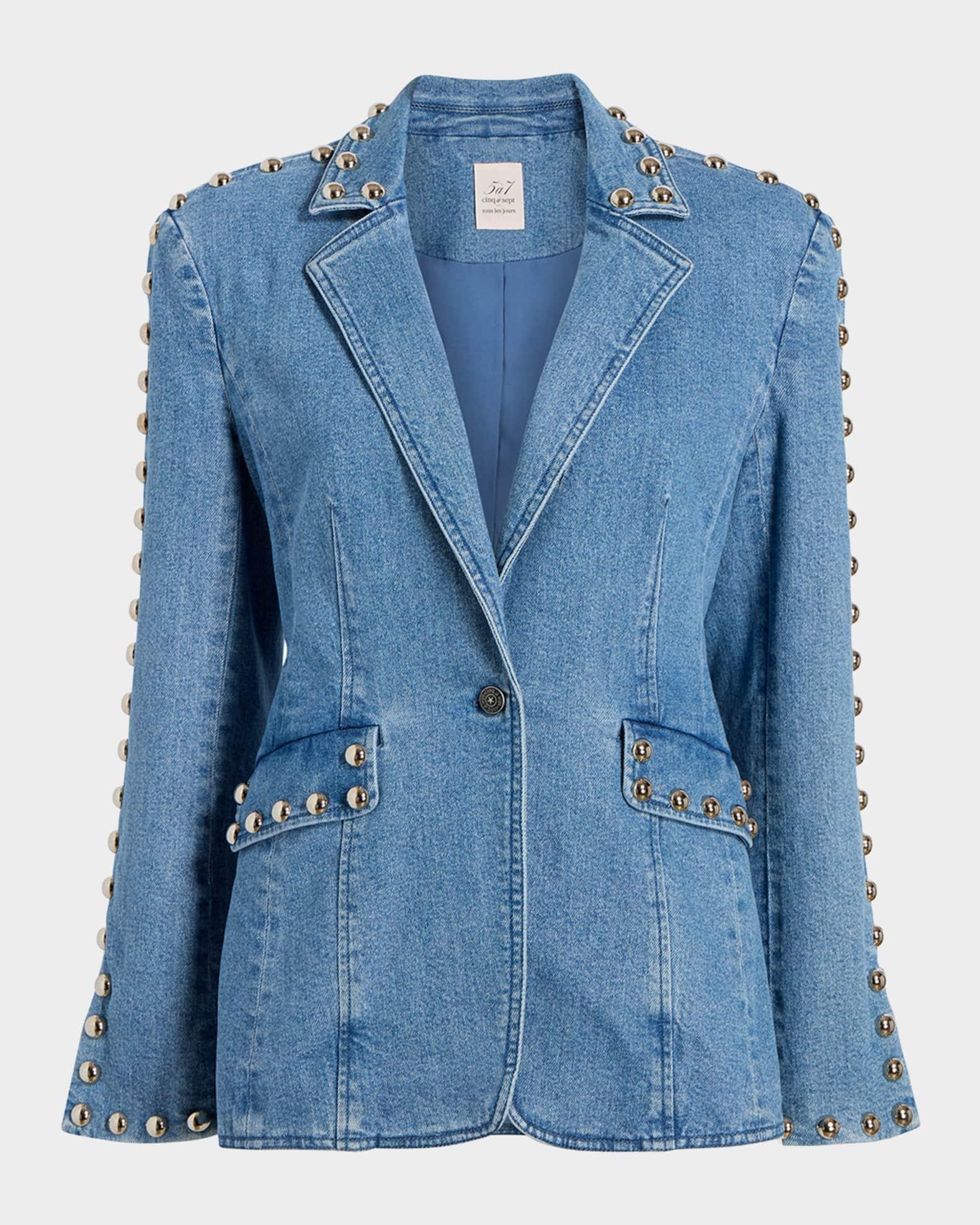 Milly Studded Denim Jacket Product Image