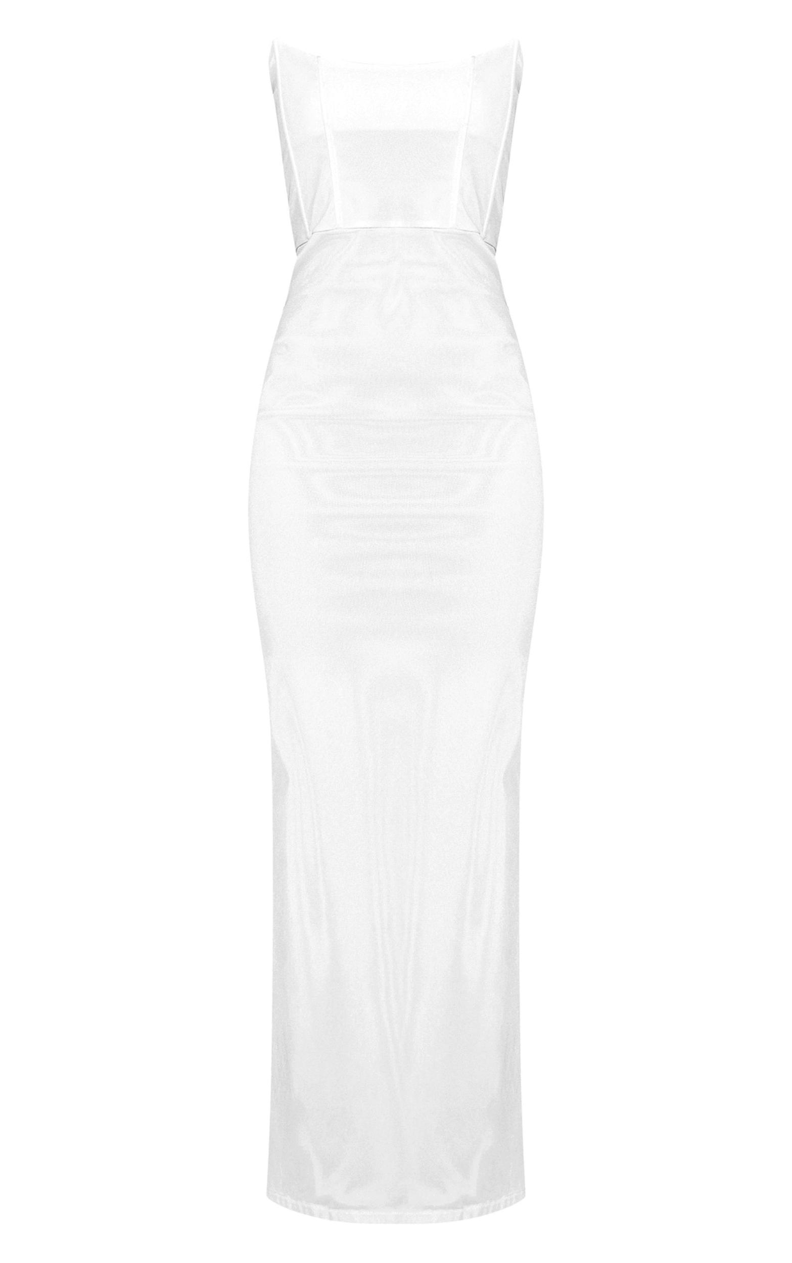 Cream Corset Boned Bandeau Midaxi Dress Product Image
